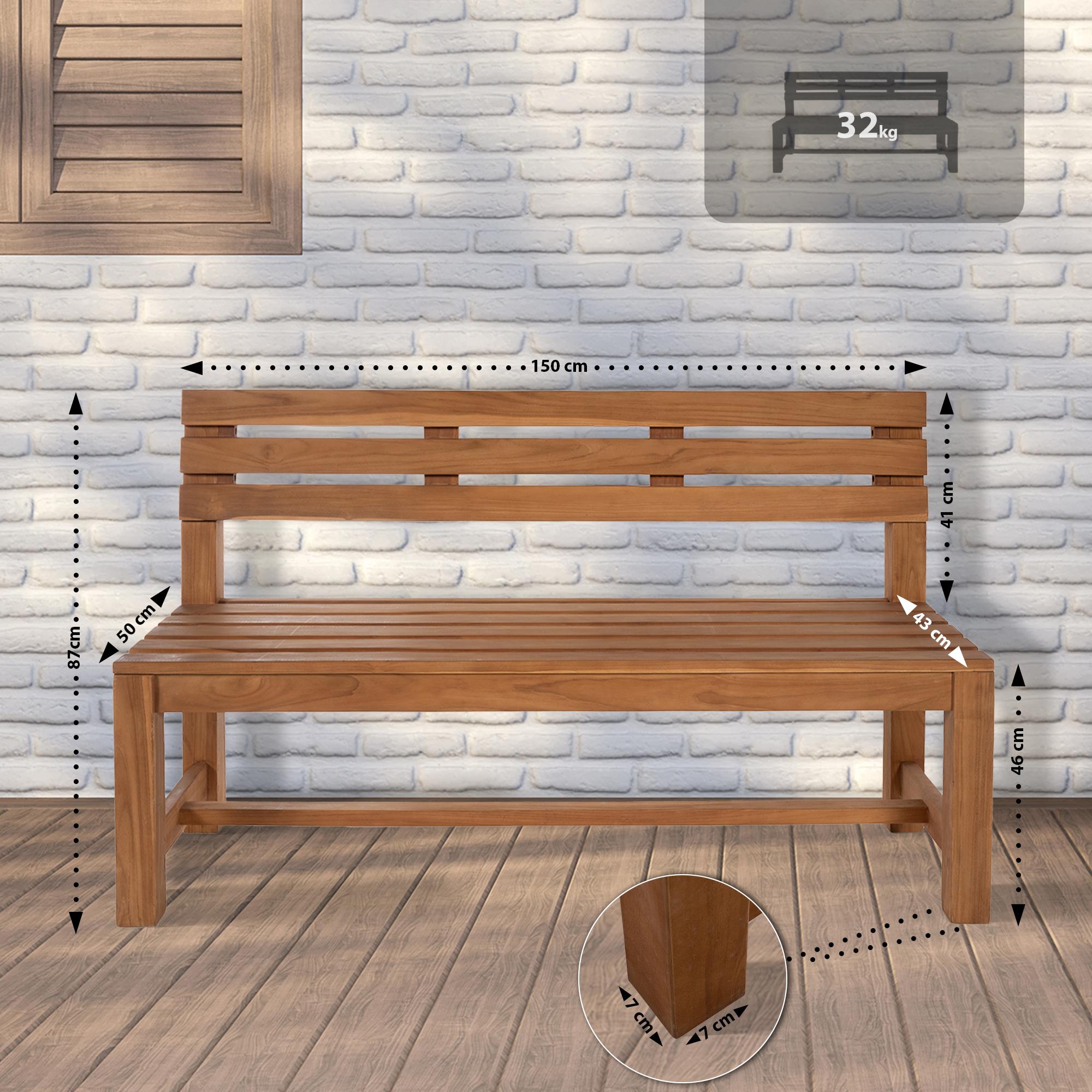 Teakbank Augusta teak 150 cm