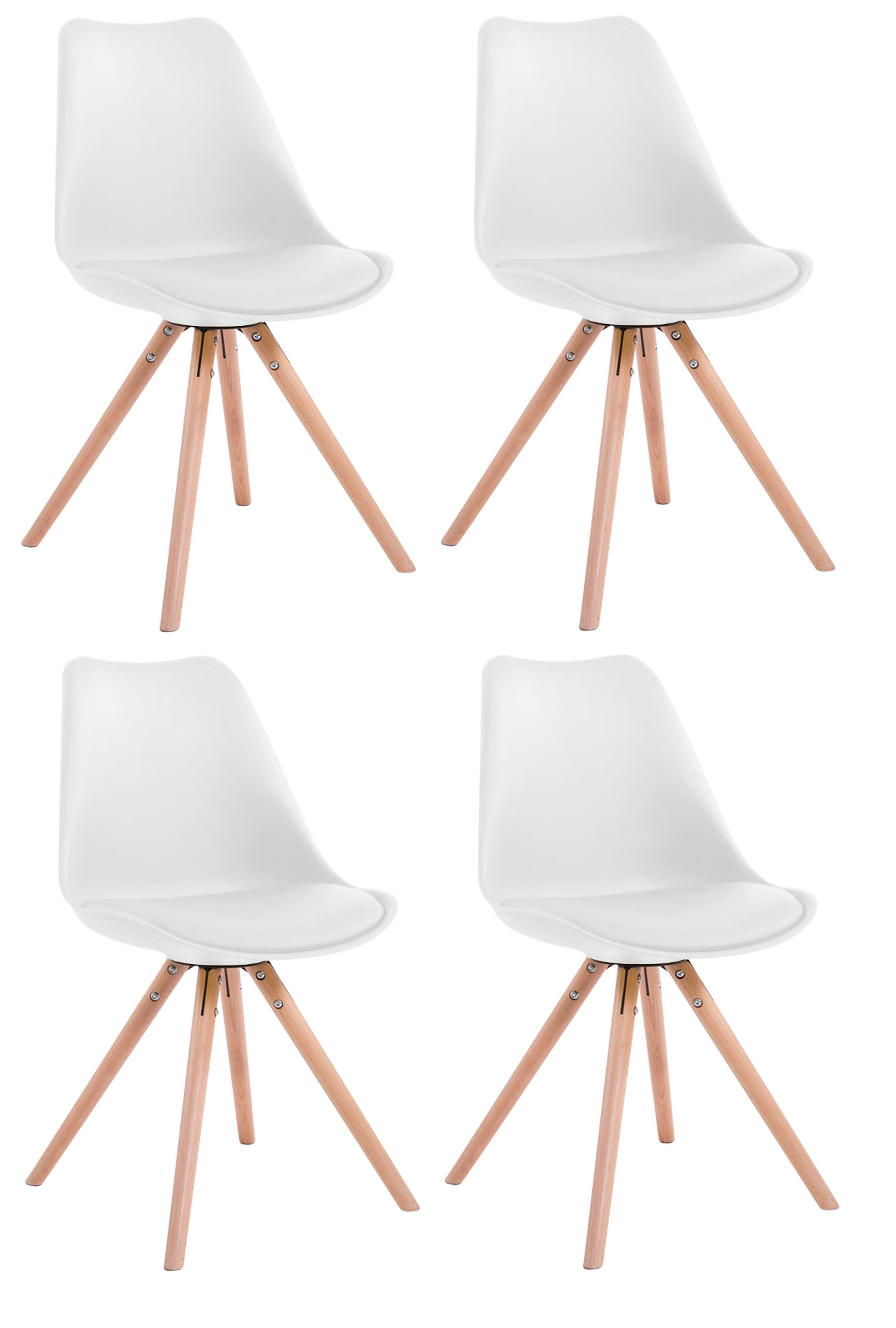 4er Set Stühle Toulouse Kunstleder Rund