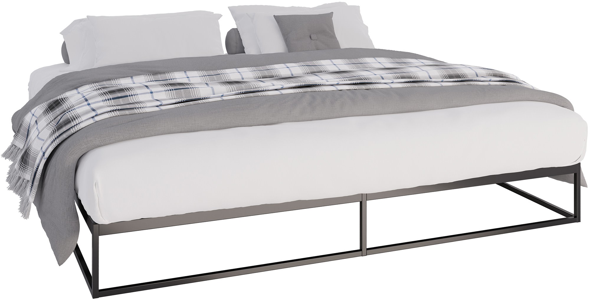 Metallbett Scala schwarz 200x200x25 cm
