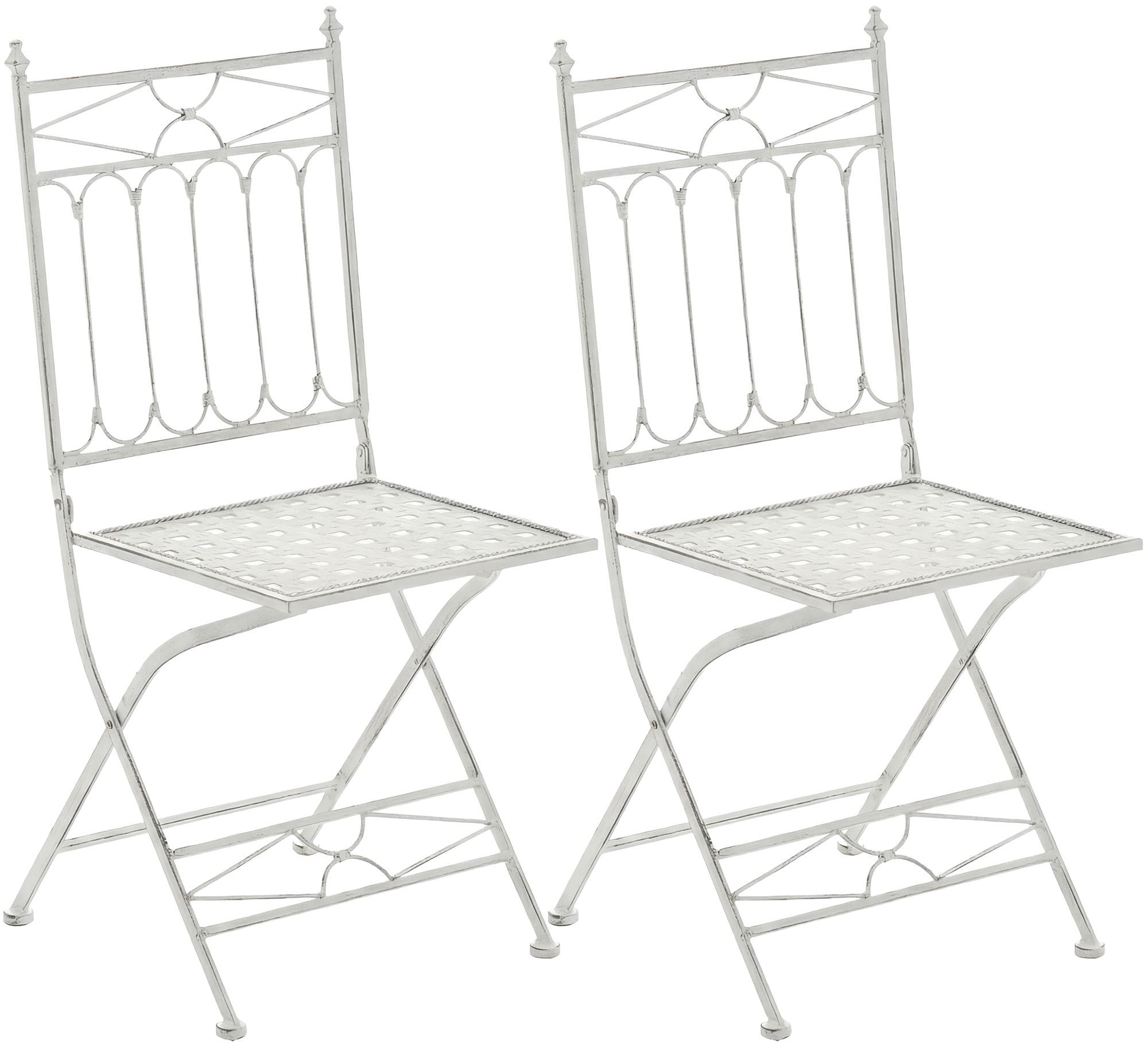 2er Set Klappstühle Asina antik weiß