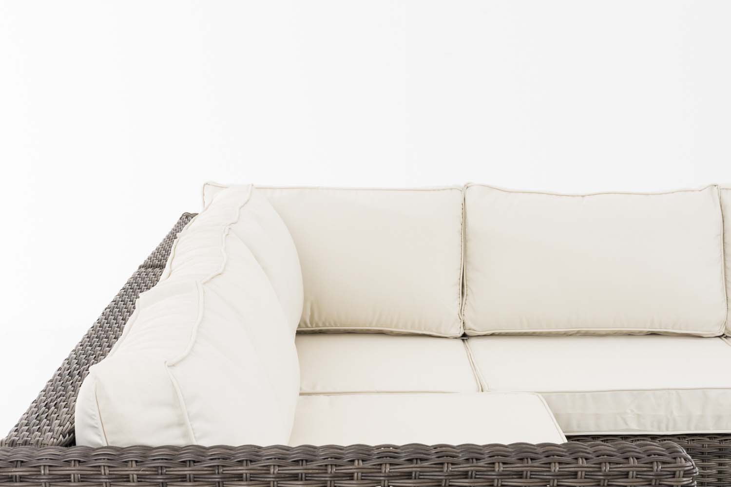 Polyrattan Gartengarnitur Liberi 5mm grau-meliert cremeweiß