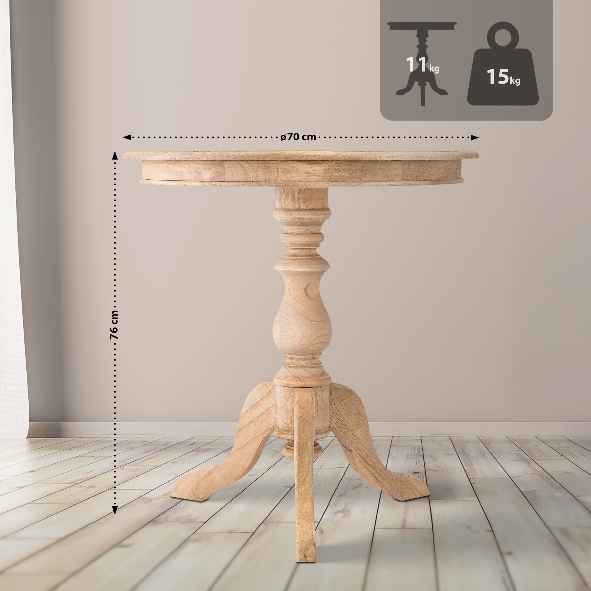 Beistelltisch Wiva 70 cm natura