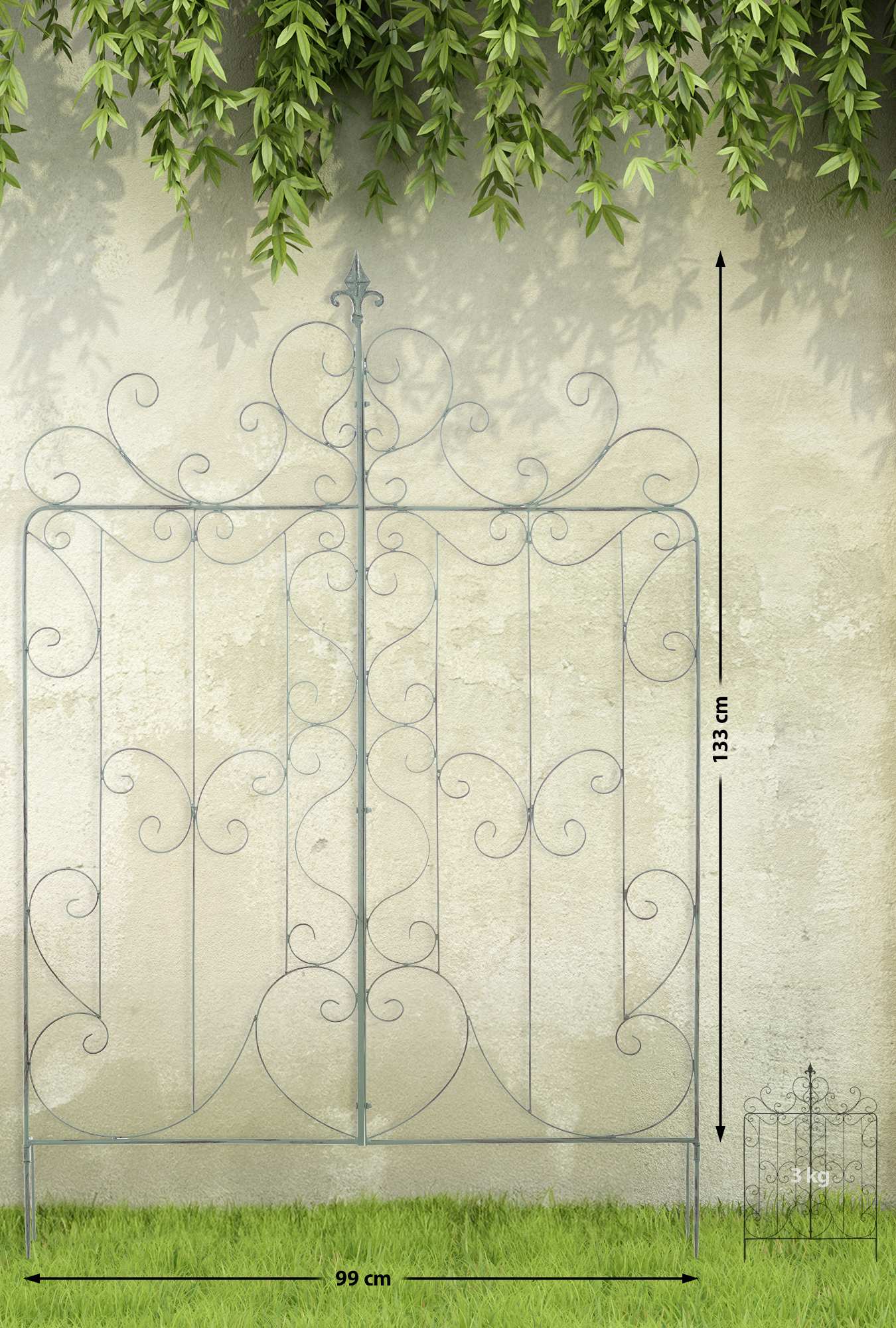 Rankgitter Mandevilla 133 x 99 cm antik-grün