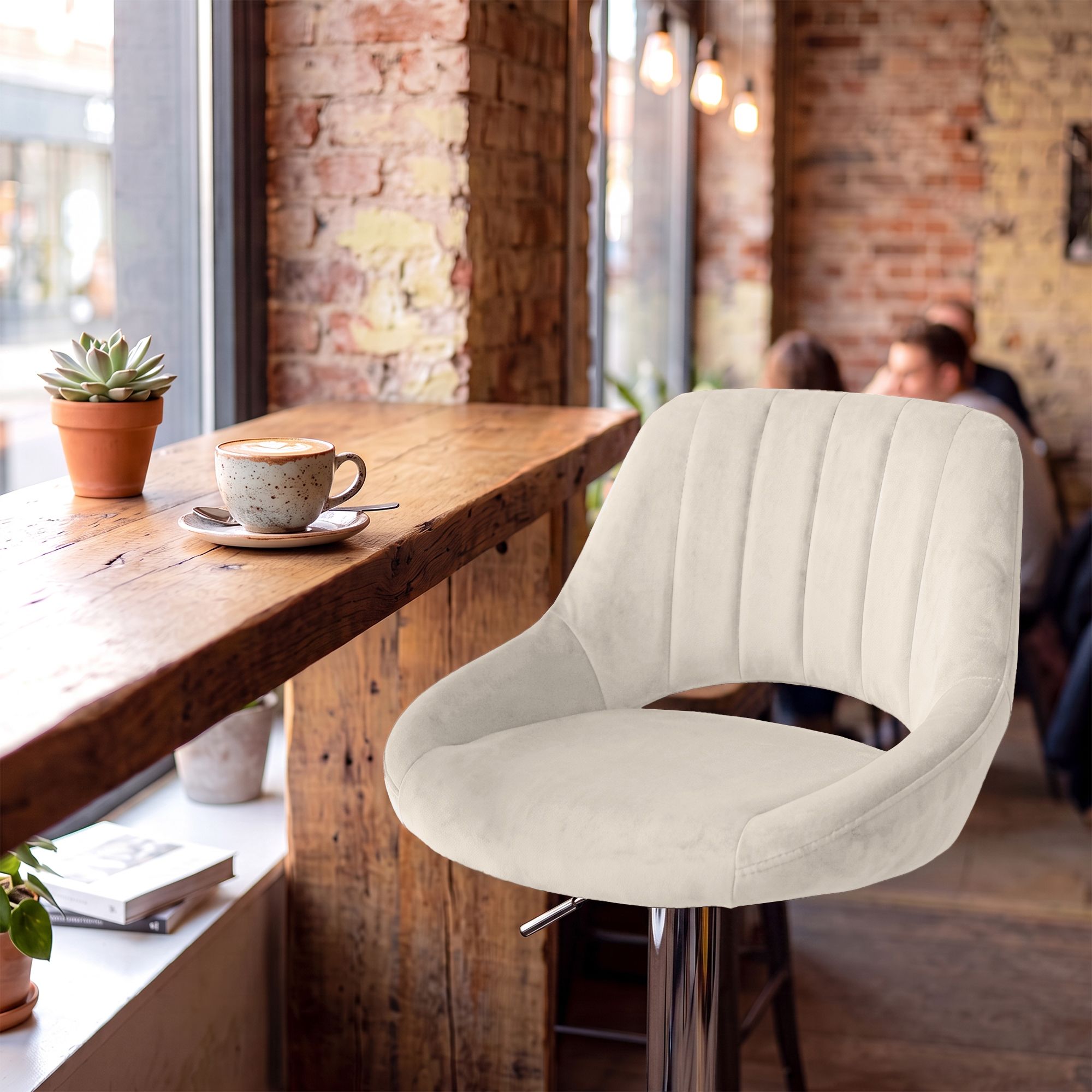 Barhocker Milet Chrom mit extra schwerem Standfuß
