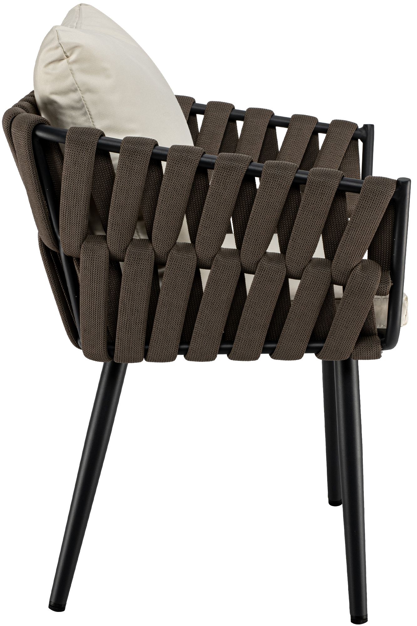 Gartenstuhl Lombardia Taupe mit Sitzkissen creme