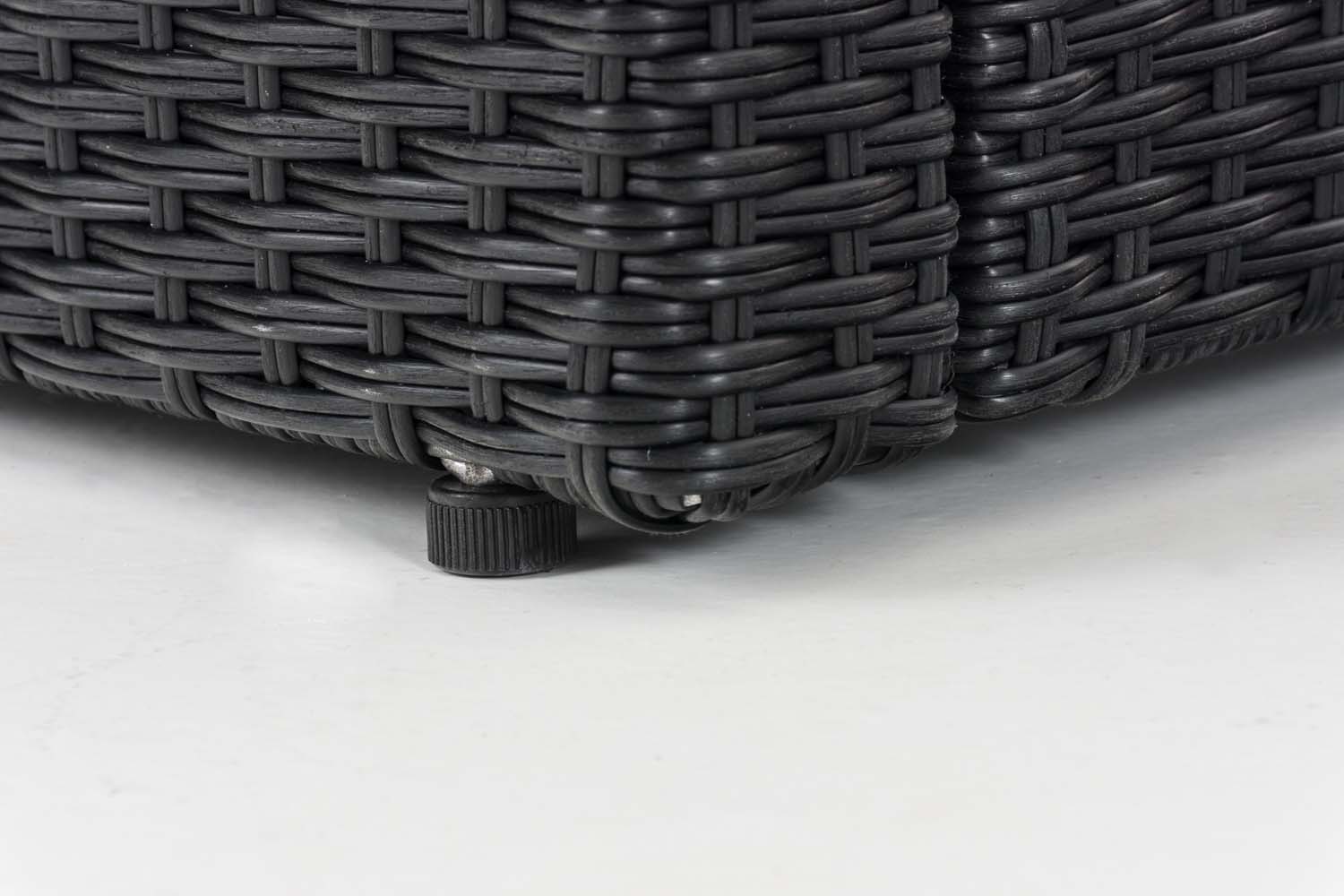 Polyrattan Ecksofa-Garnitur Genero 5mm schwarz cremeweiß