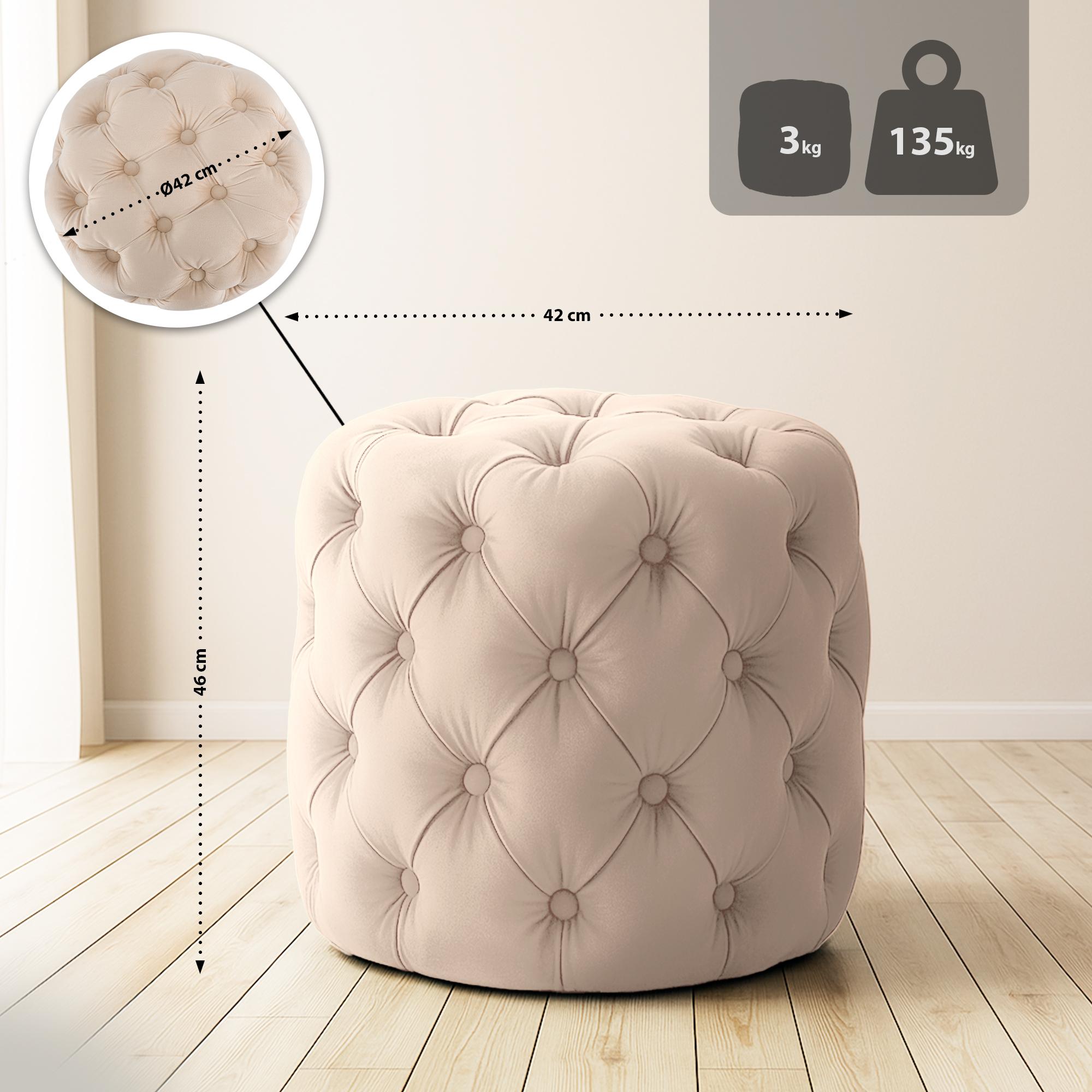 Sitzhocker Drancy Samt creme M