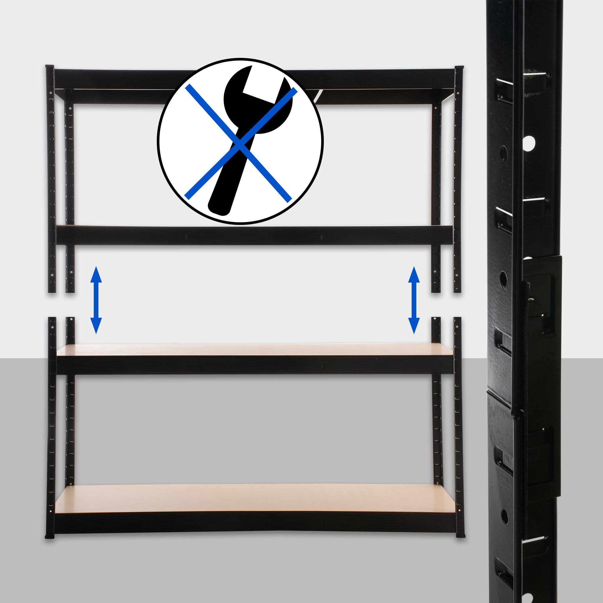 Lagerregal 160x60x180 cm schwarz