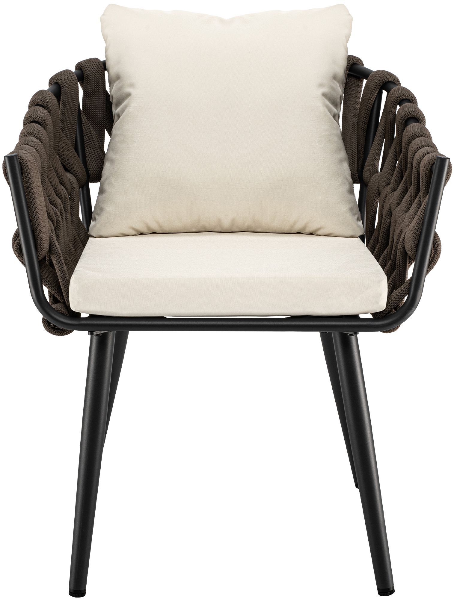 Gartensessel Naxos Taupe mit Sitzkissen creme