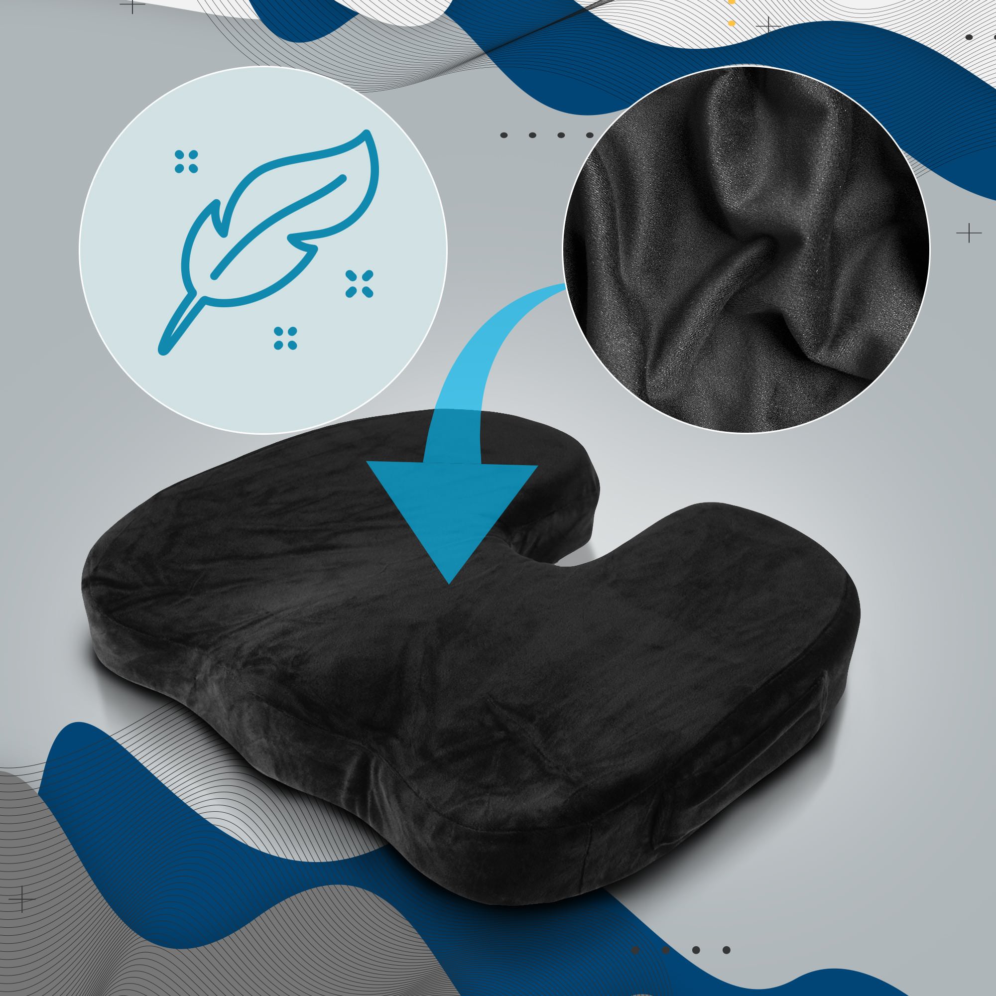 Ergonomisches Sitzkissen schwarz