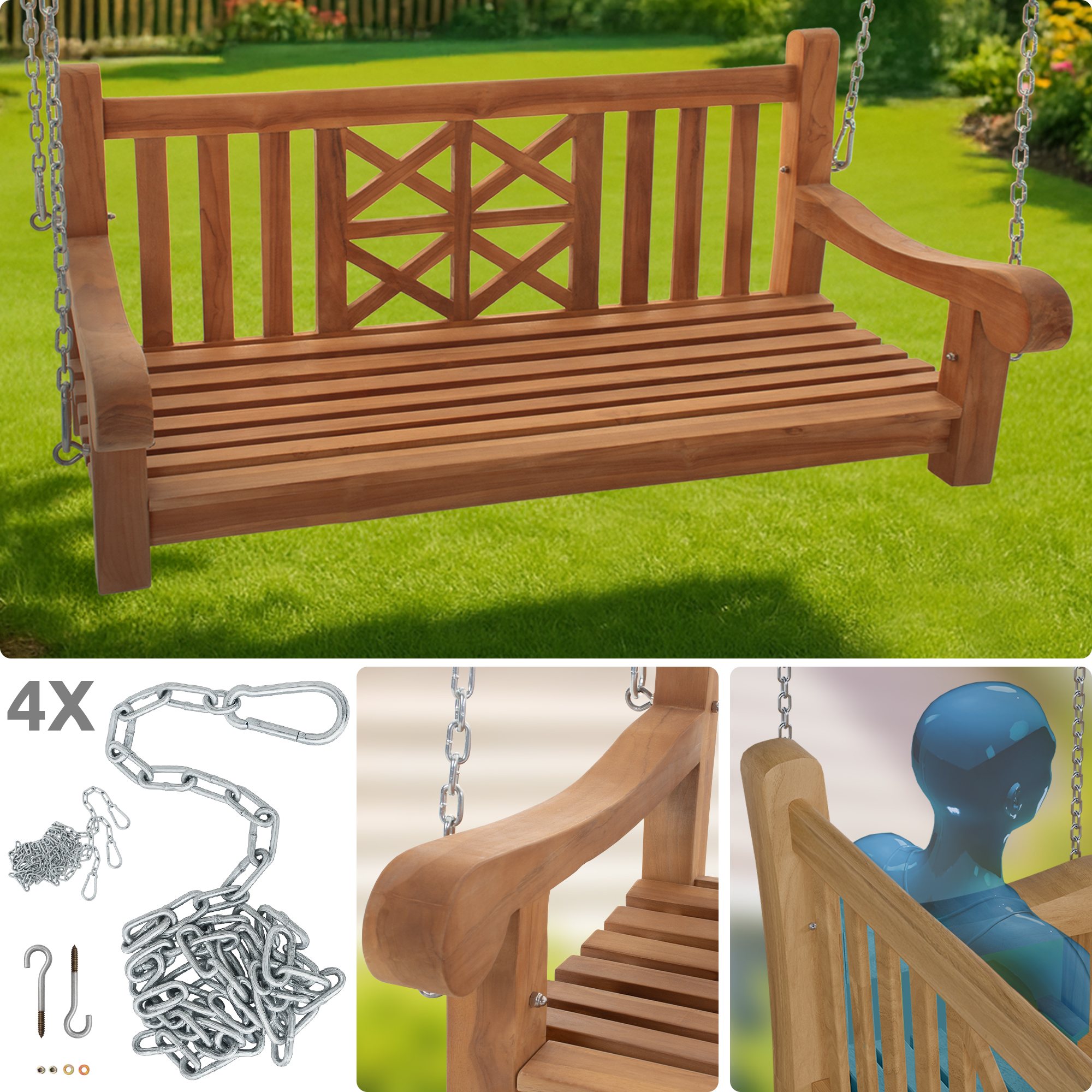 Schaukelbank Farm teak 120 cm