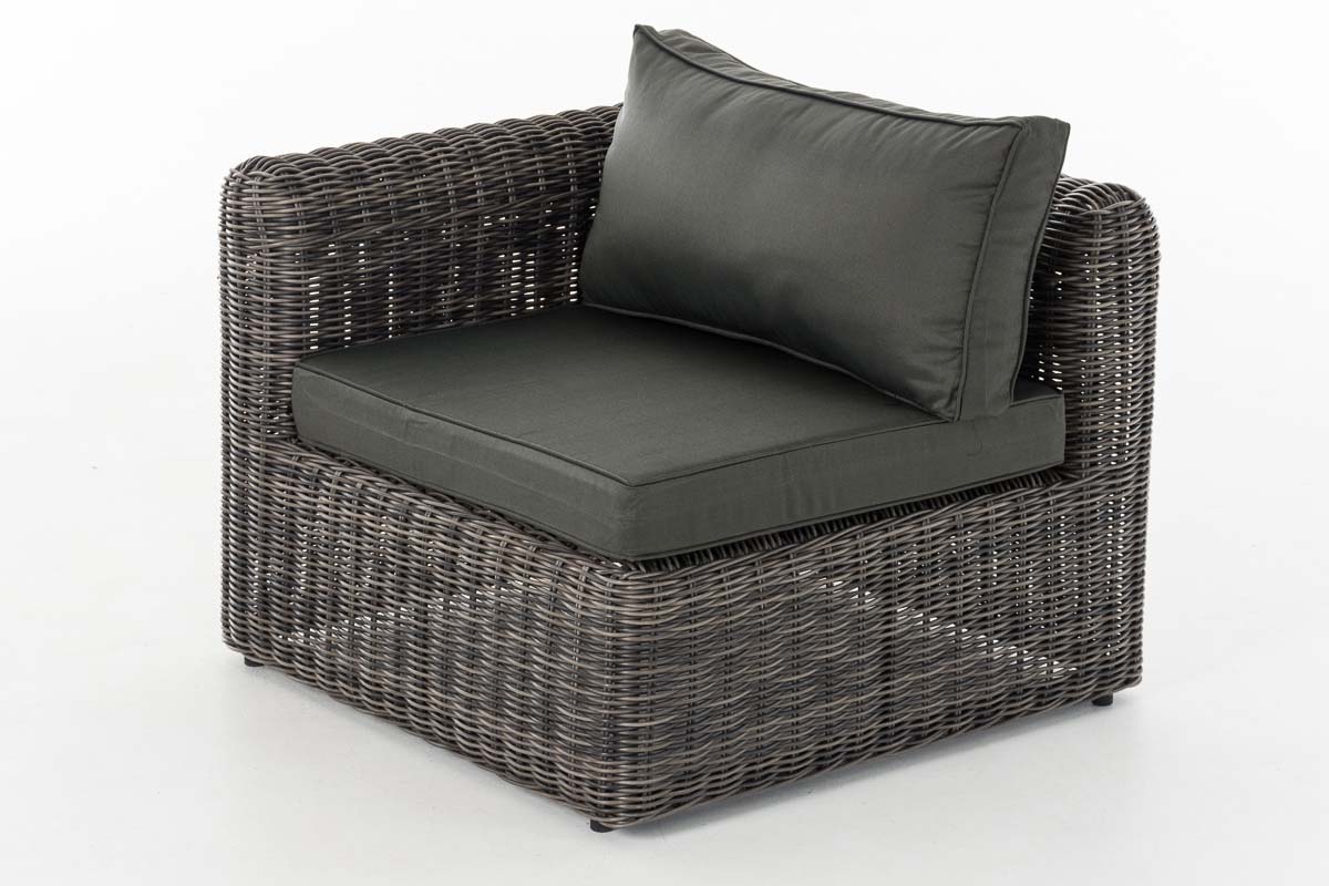 Polyrattan Eckelement Rechts Marbella grau-meliert anthrazit