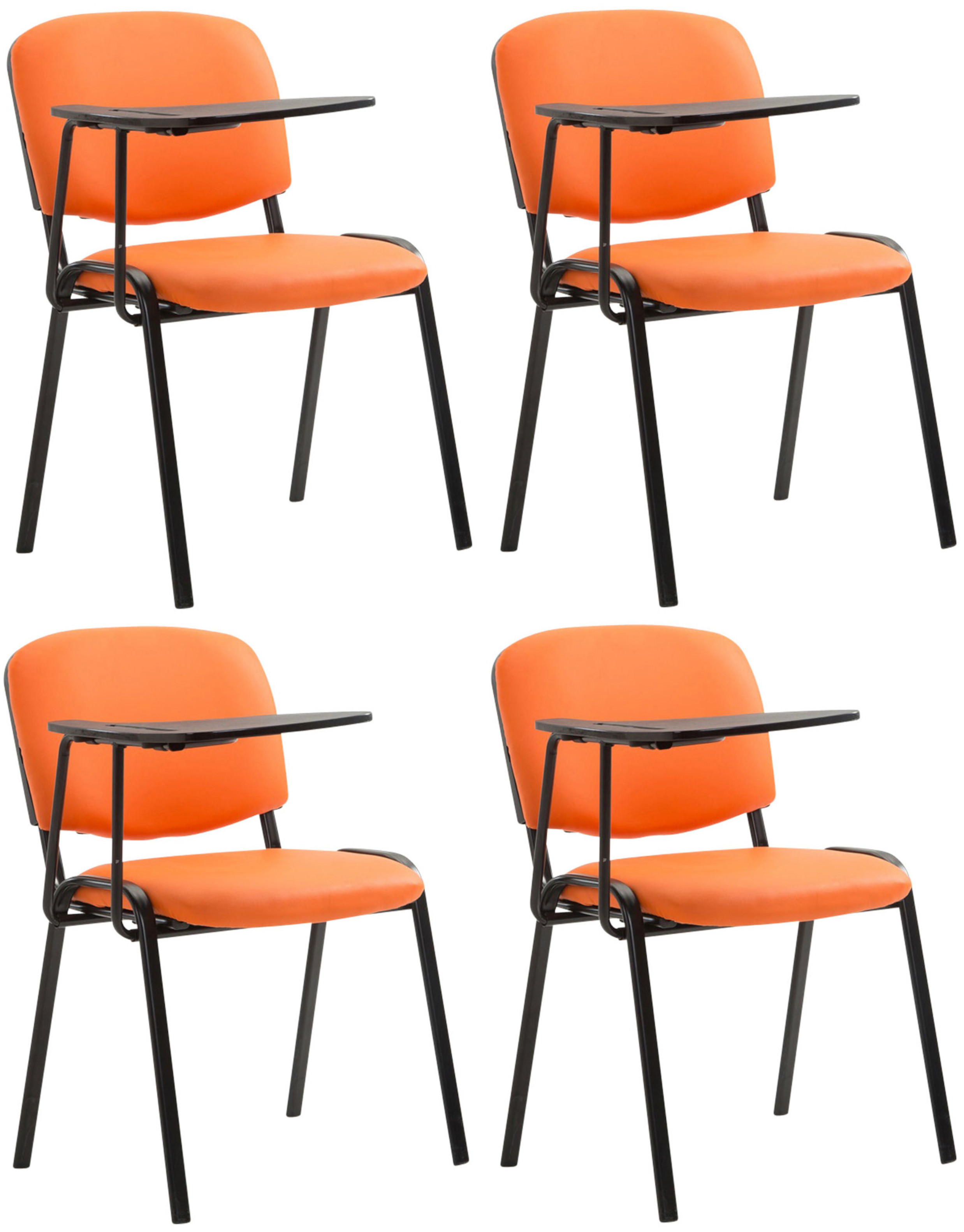 4er Set Stühle Ken mit Klapptisch Kunstleder orange