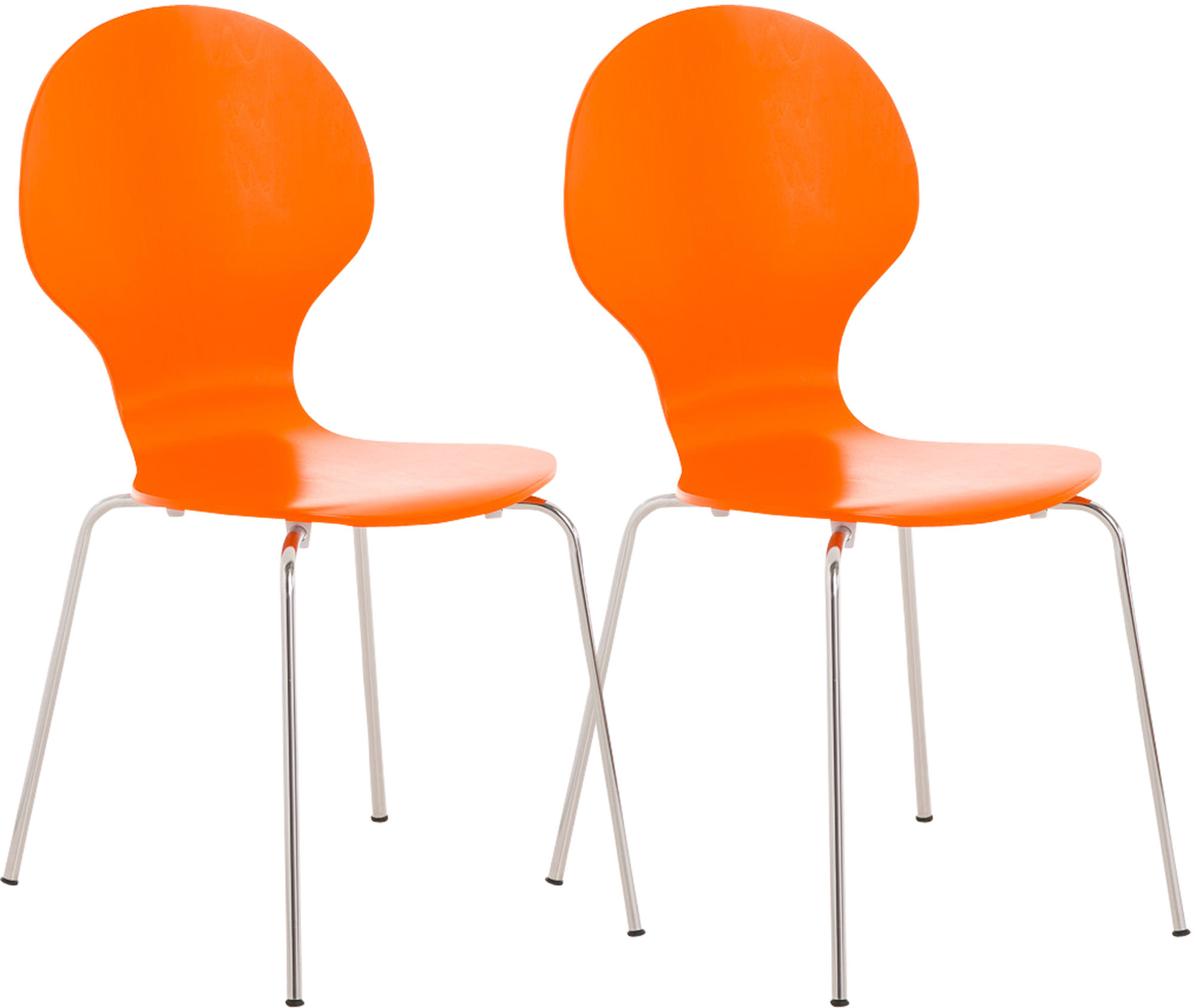 2x Stapelstuhl DIEGO ergonomisch orange