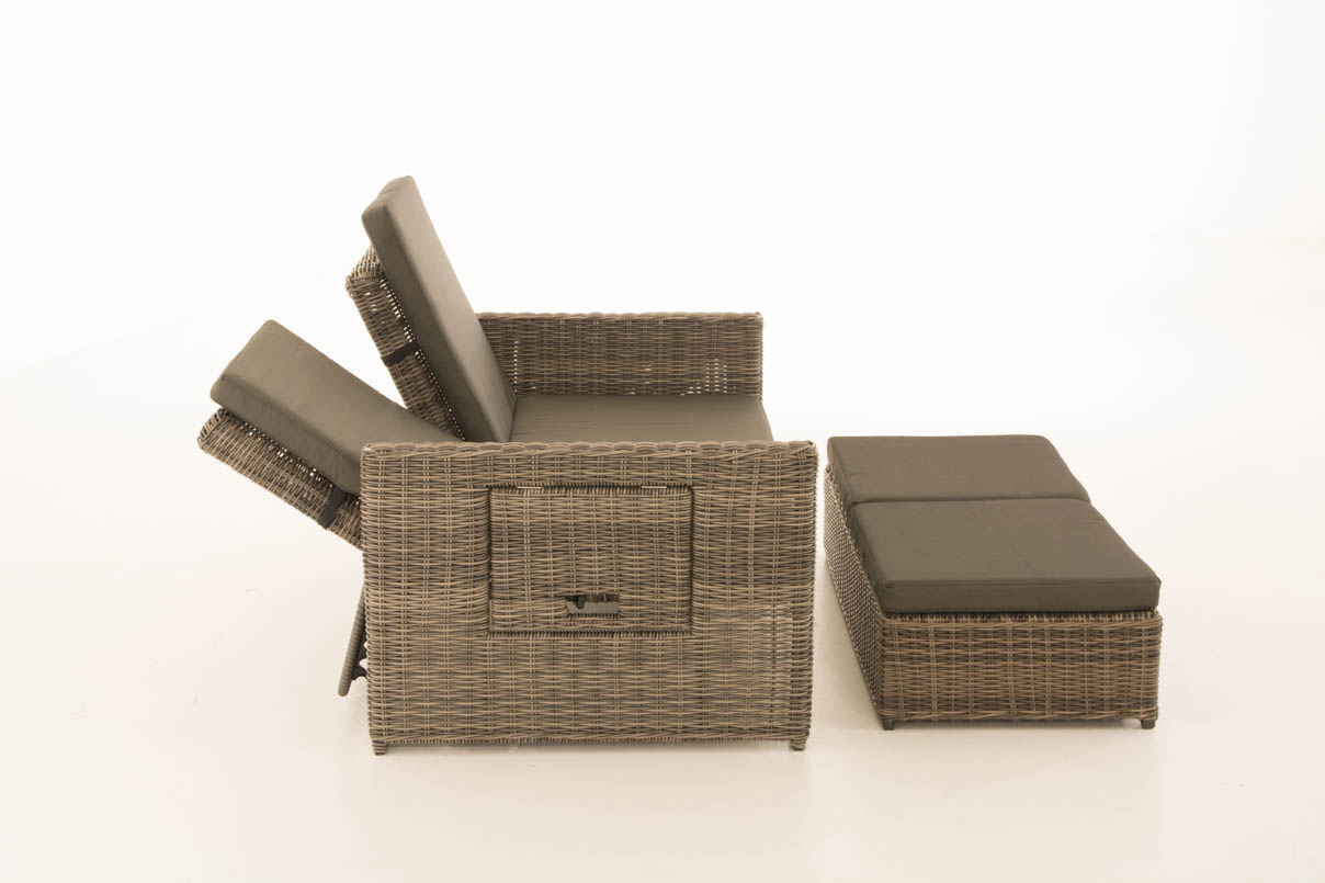 Polyrattan Sofa Ancona 5mm grau-meliert anthrazit