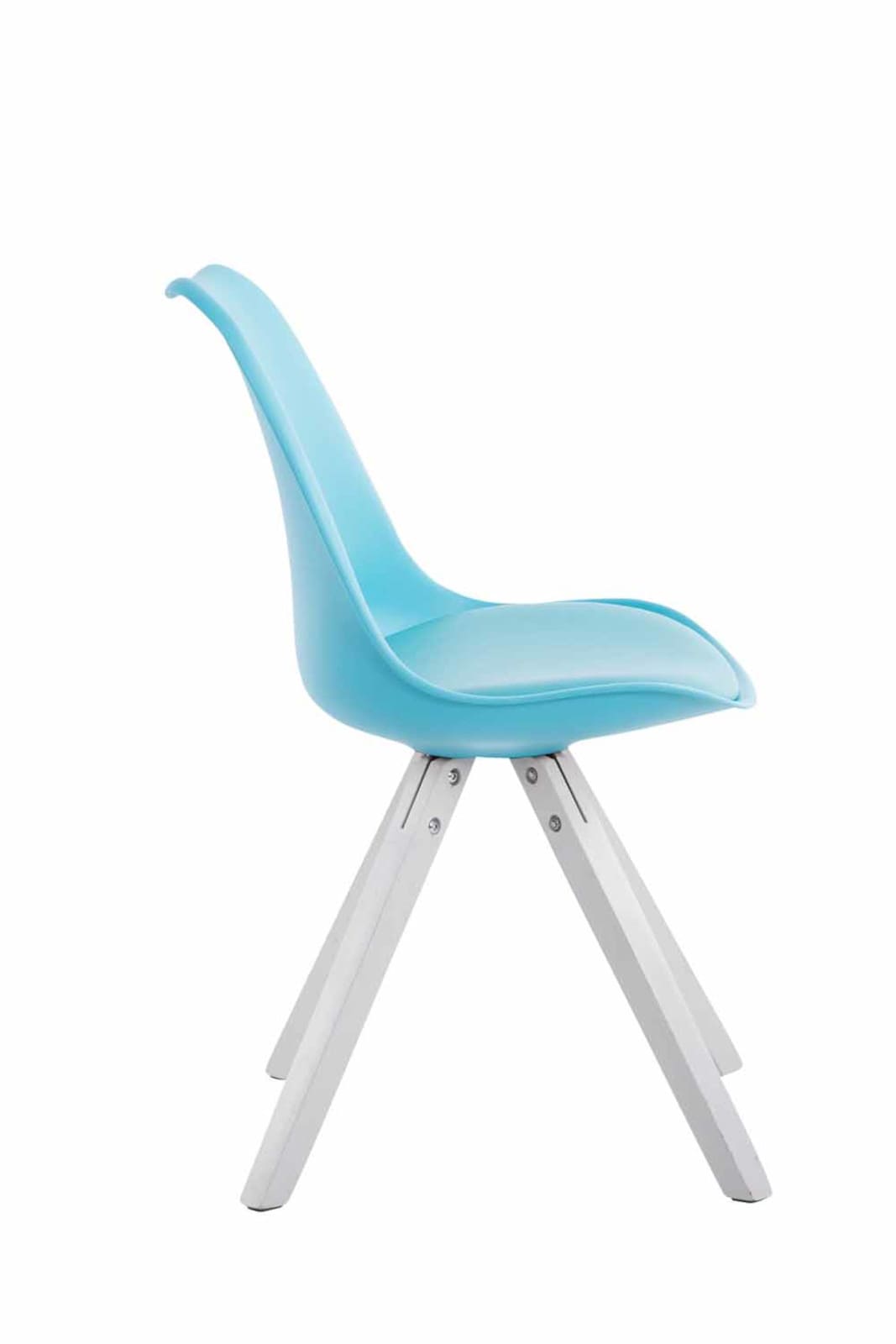4er Set Stühle Toulouse Kunstleder Square blau weiß (eiche)