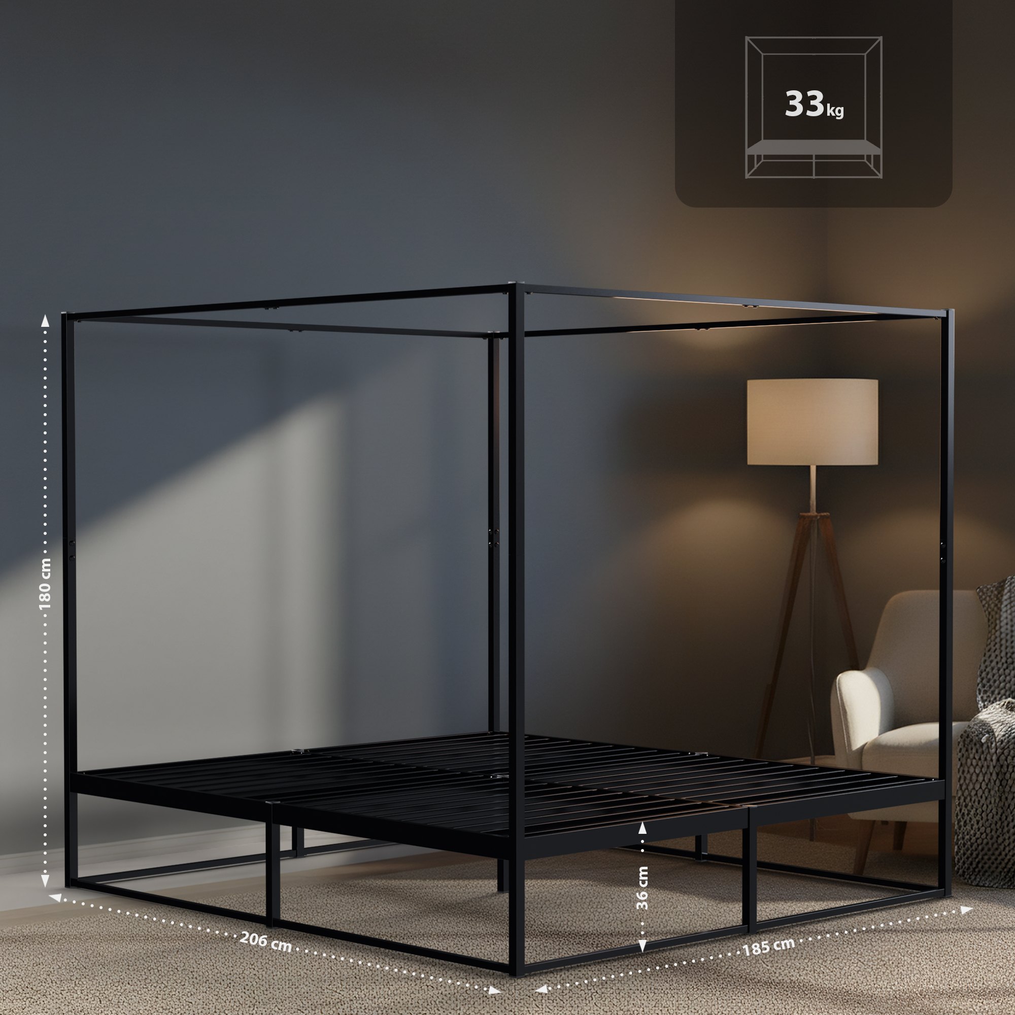 Himmelbett Batoni 180 x 200 cm