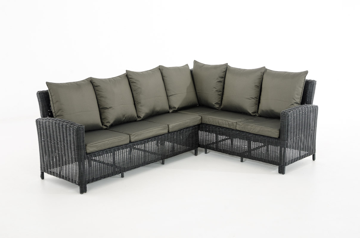 Rundrattan L Garnitur Minari 5mm schwarz anthrazit