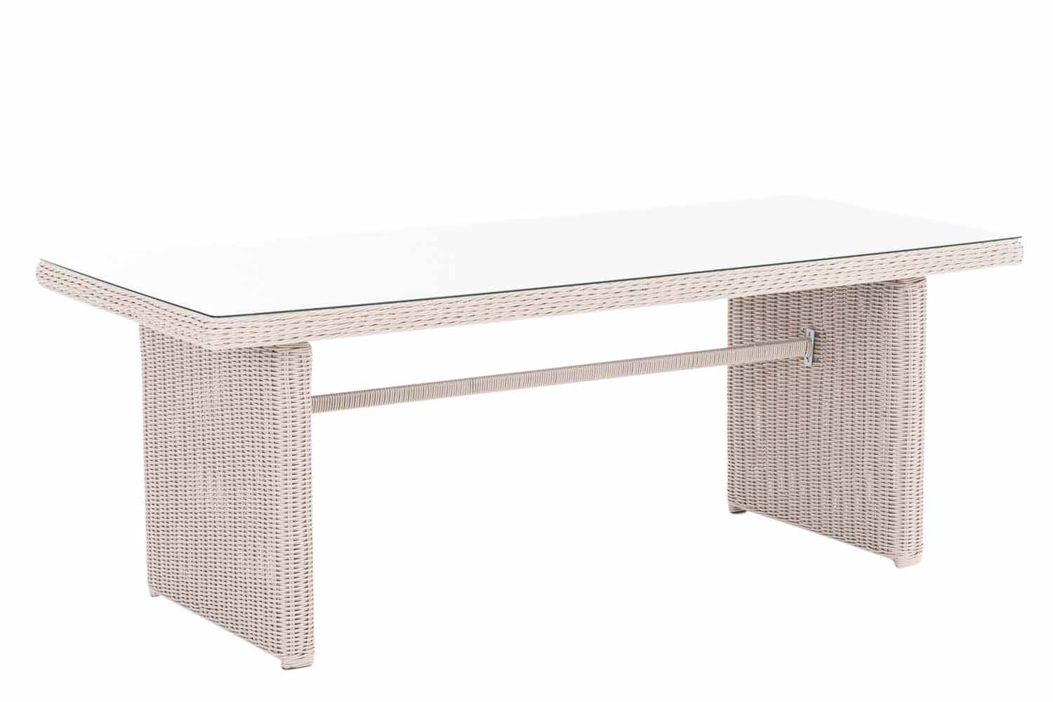 Polyrattan Tisch Fontana XL 200 x 90 cm perlweiß