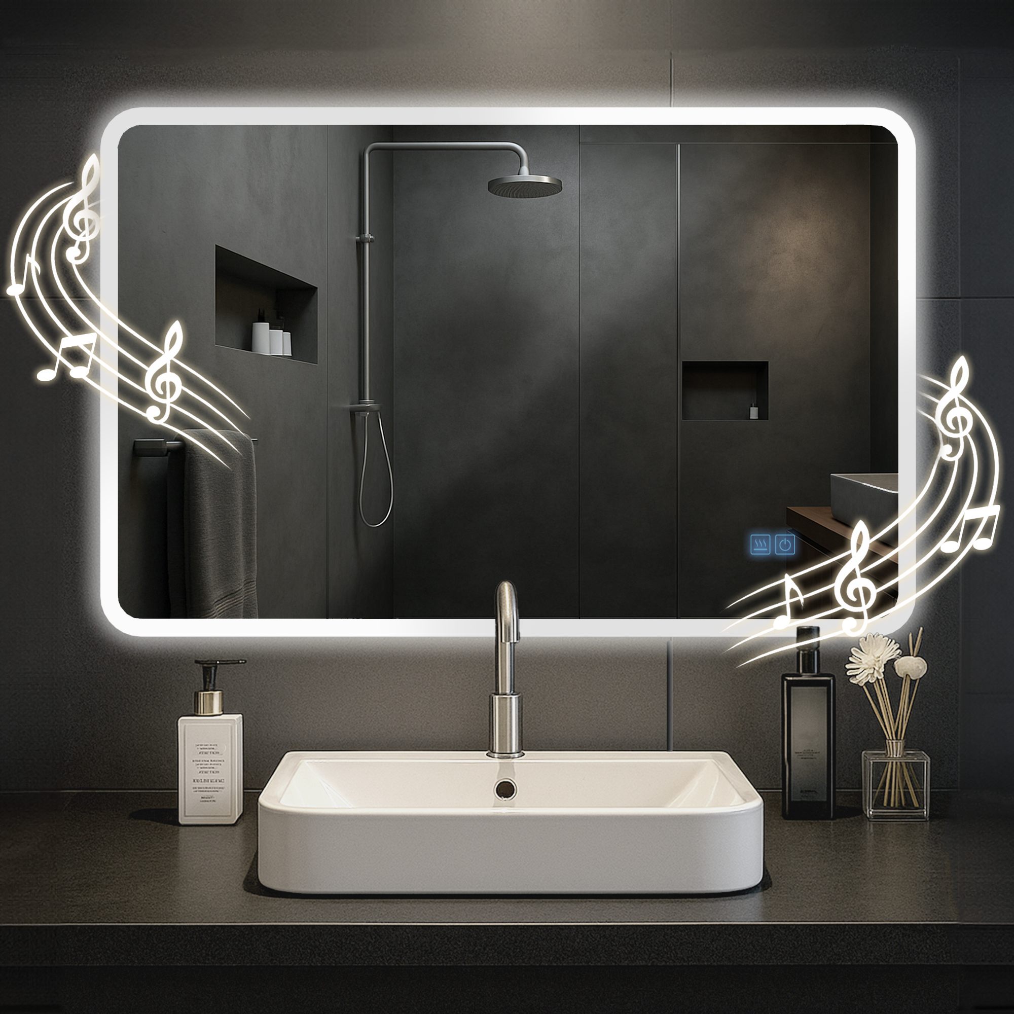 Badspiegel Jericho mit Bluetooth 70x100 cm