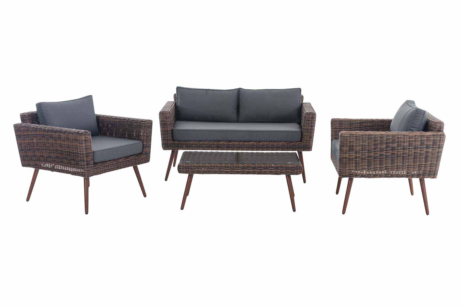 Loungeset Kiruna 5mm Braun-meliert eisengrau 40 cm (Dunkelbraun)
