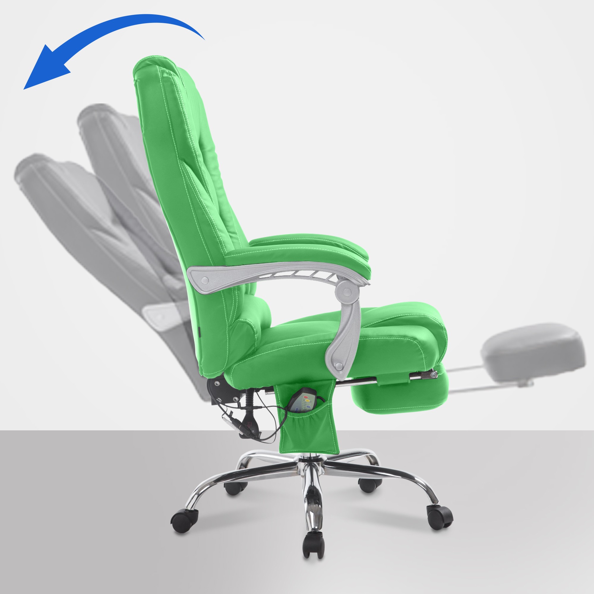 Bürostuhl Pacific mit Massagefunktion Kunstleder grün
