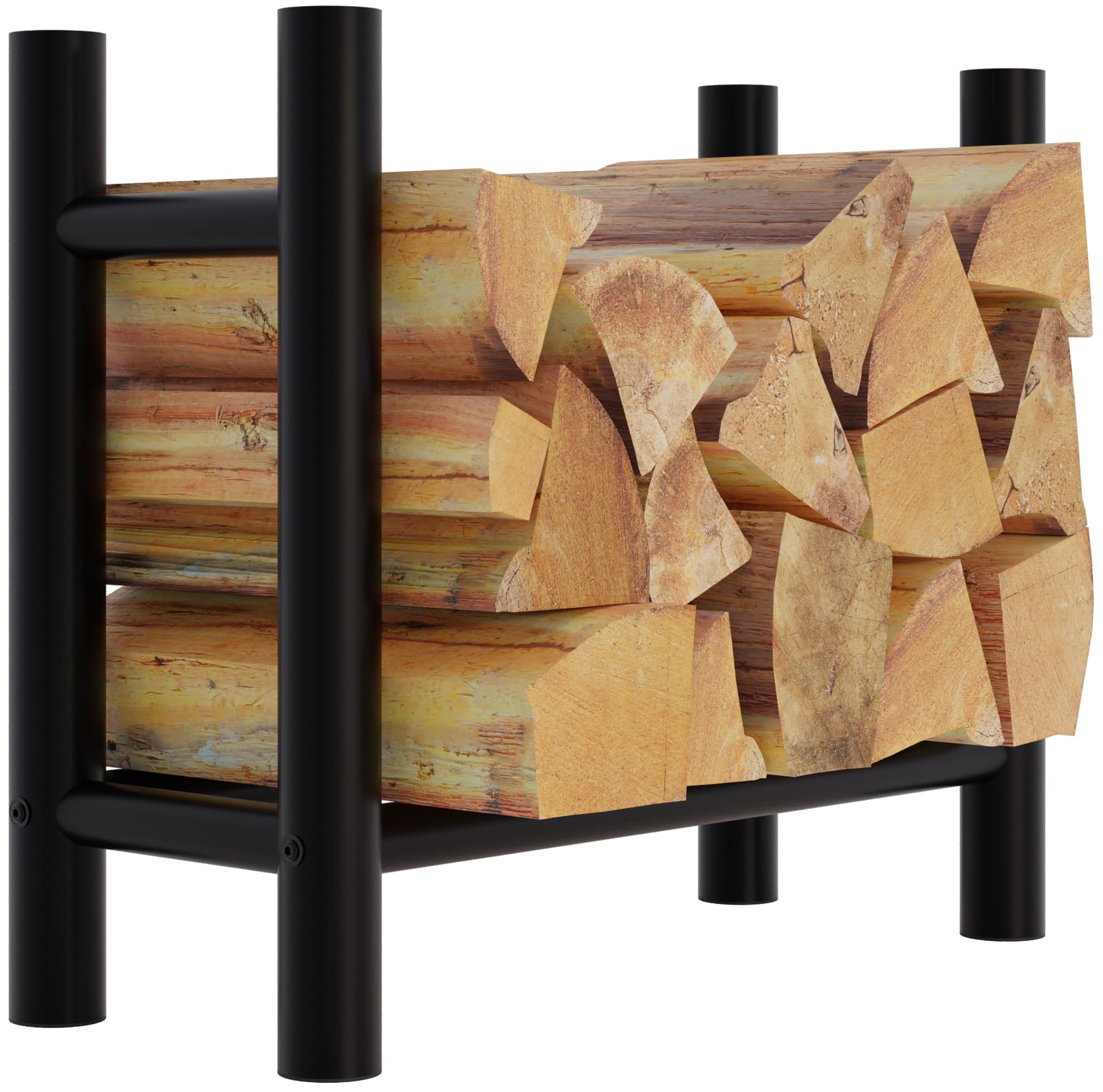 Kaminholzständer Medya schwarz 30x60x60 cm rund