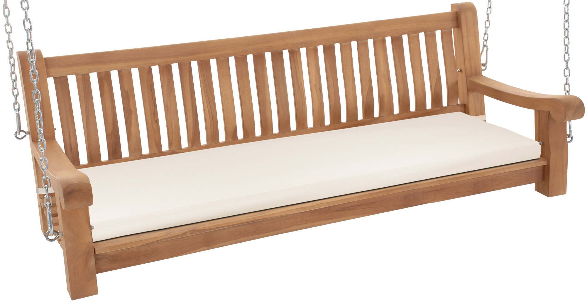 Schaukelbank wetterfest Joyce mit Sitzkissen creme 166x48x8 cm
