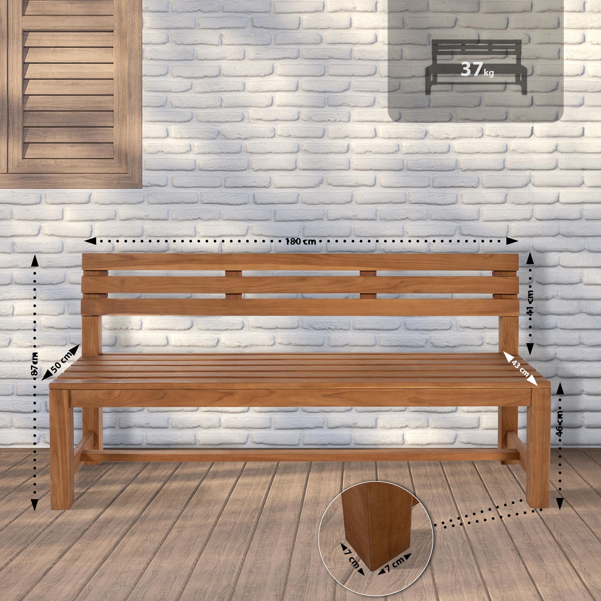 Teakbank Augusta teak 180 cm