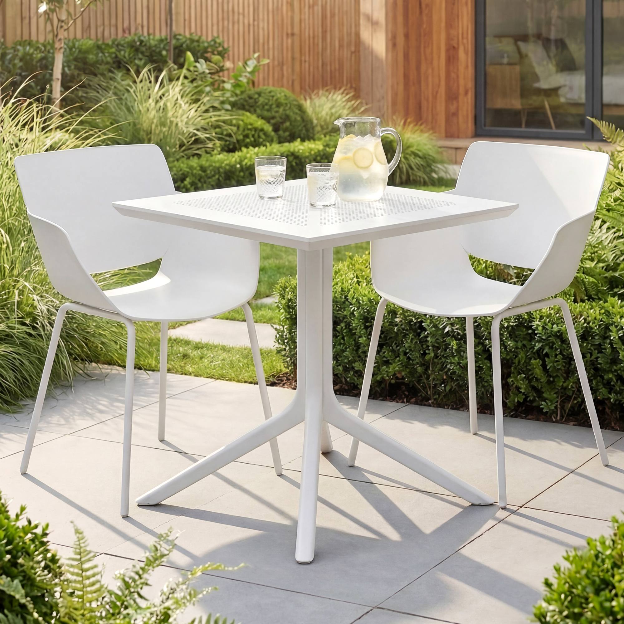 Gartenmöbel-Set Lirra mit 2 Stühlen weiß