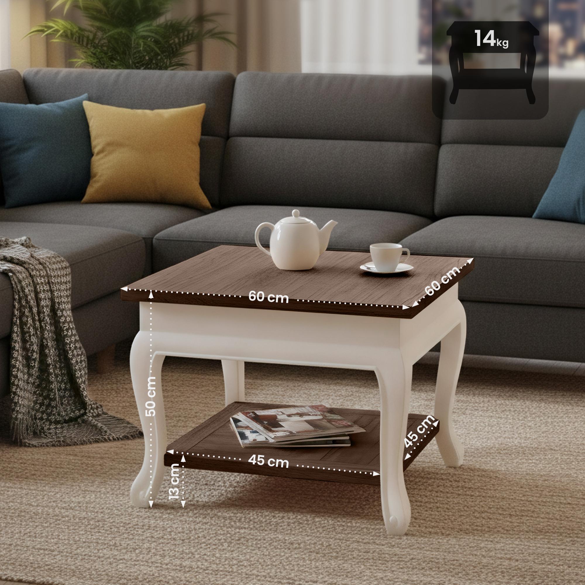 Couchtisch Thordis dunkelbraun 60x60 cm