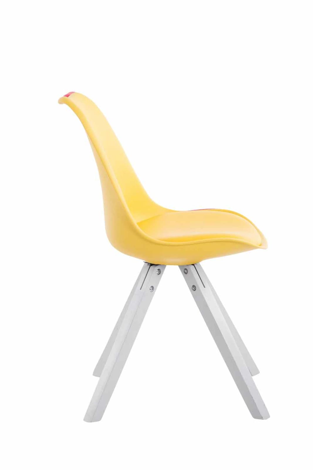 4er Set Stühle Toulouse Kunstleder Square gelb weiß