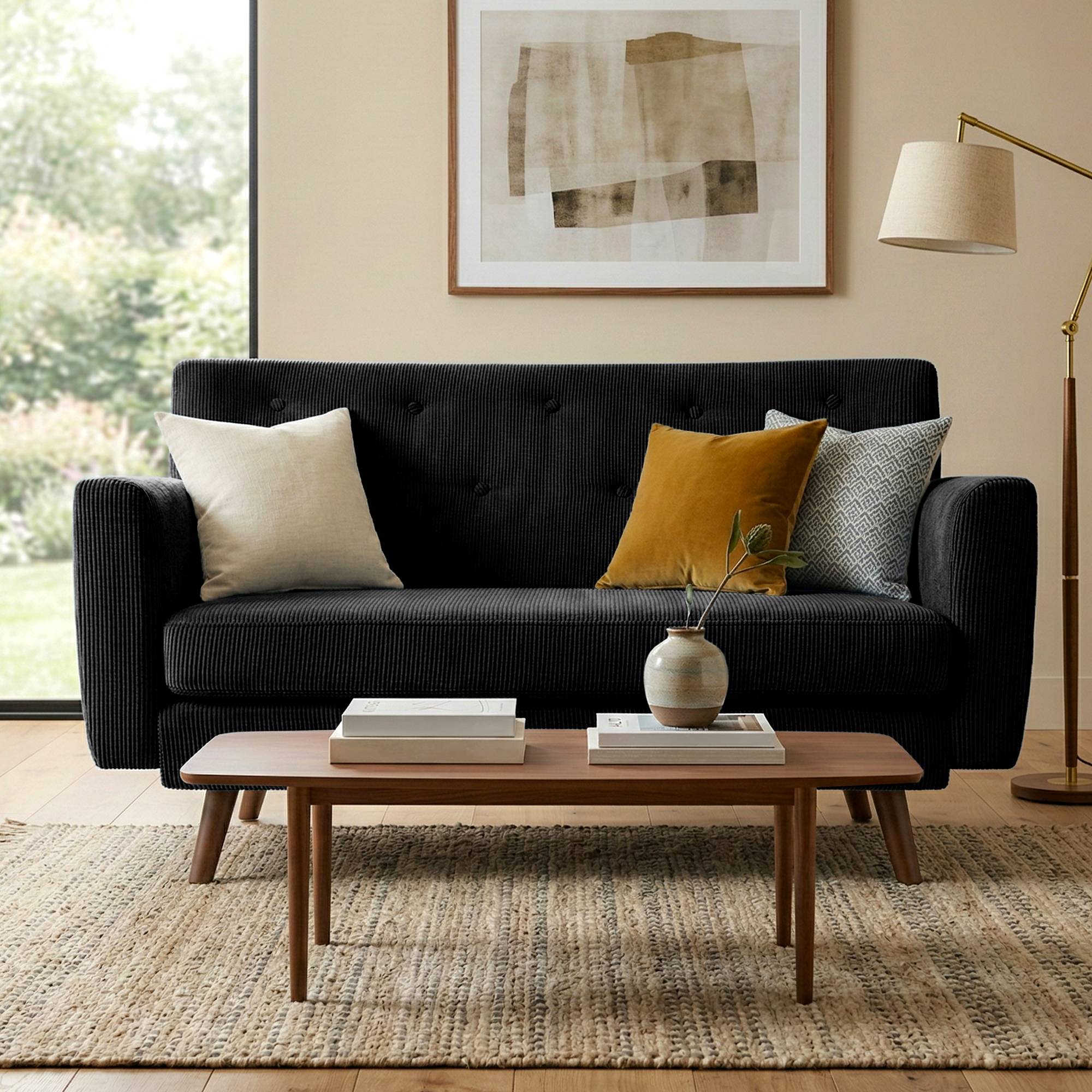 Sofa Kioni Cord schwarz