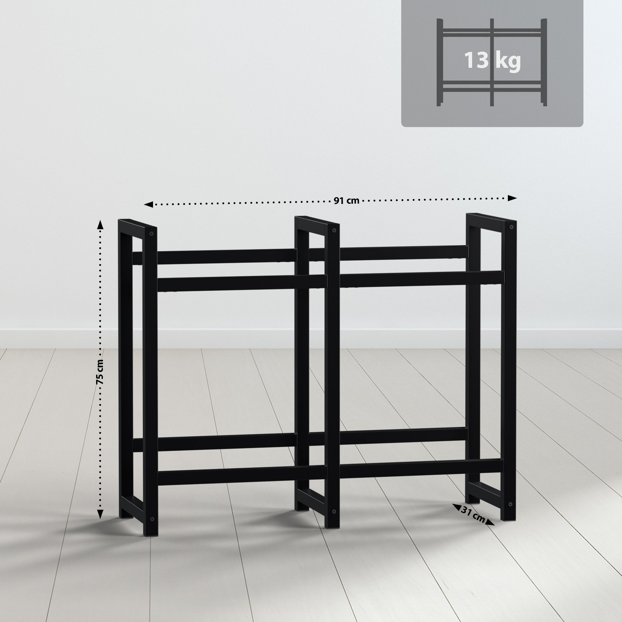 Getränkekistenständer Stack schwarz 75x91x31 cm