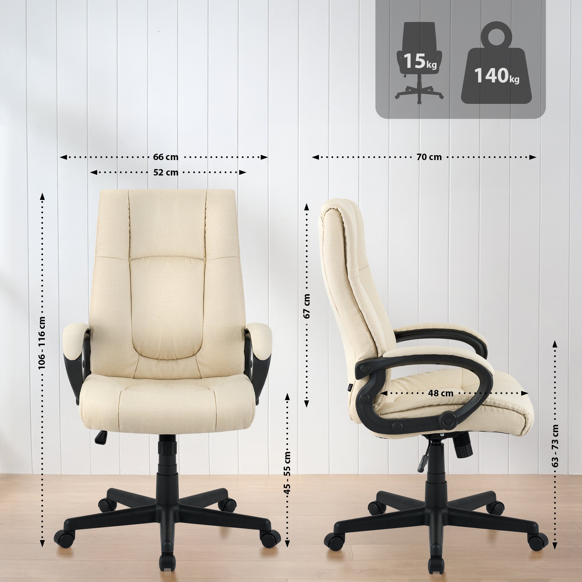 Bürostuhl XL Sparta Stoff