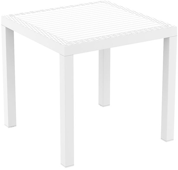 Outdoor Tisch Orlando 80 x 80, Rattan Optik weiß