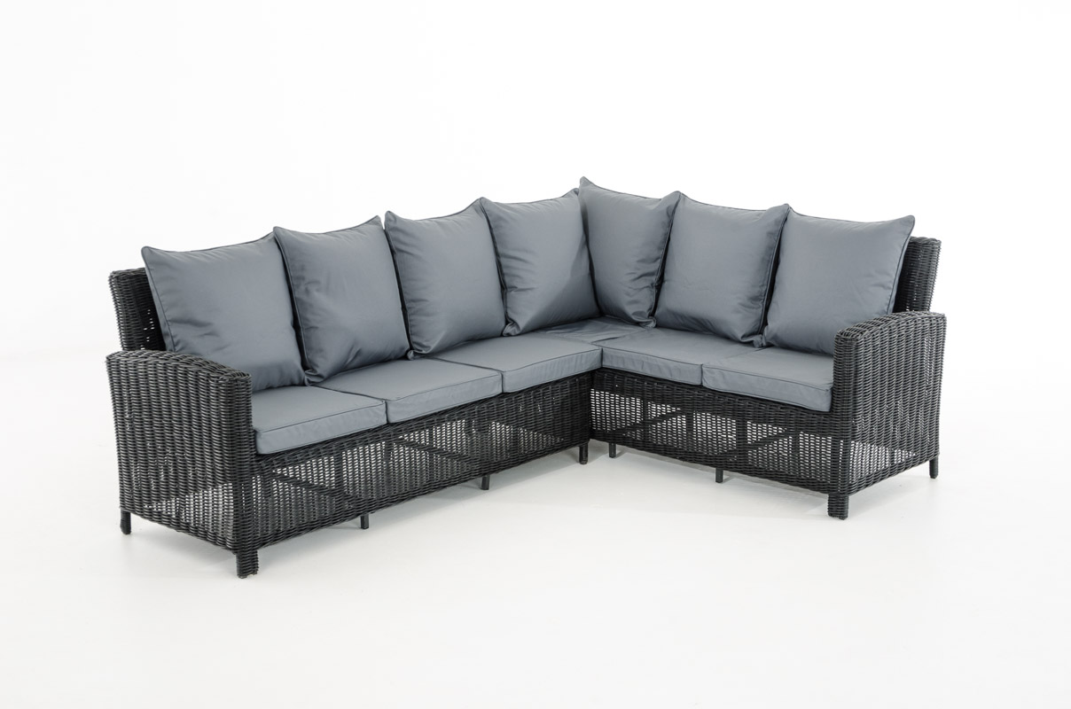 Rundrattan L Garnitur Minari 5mm schwarz eisengrau
