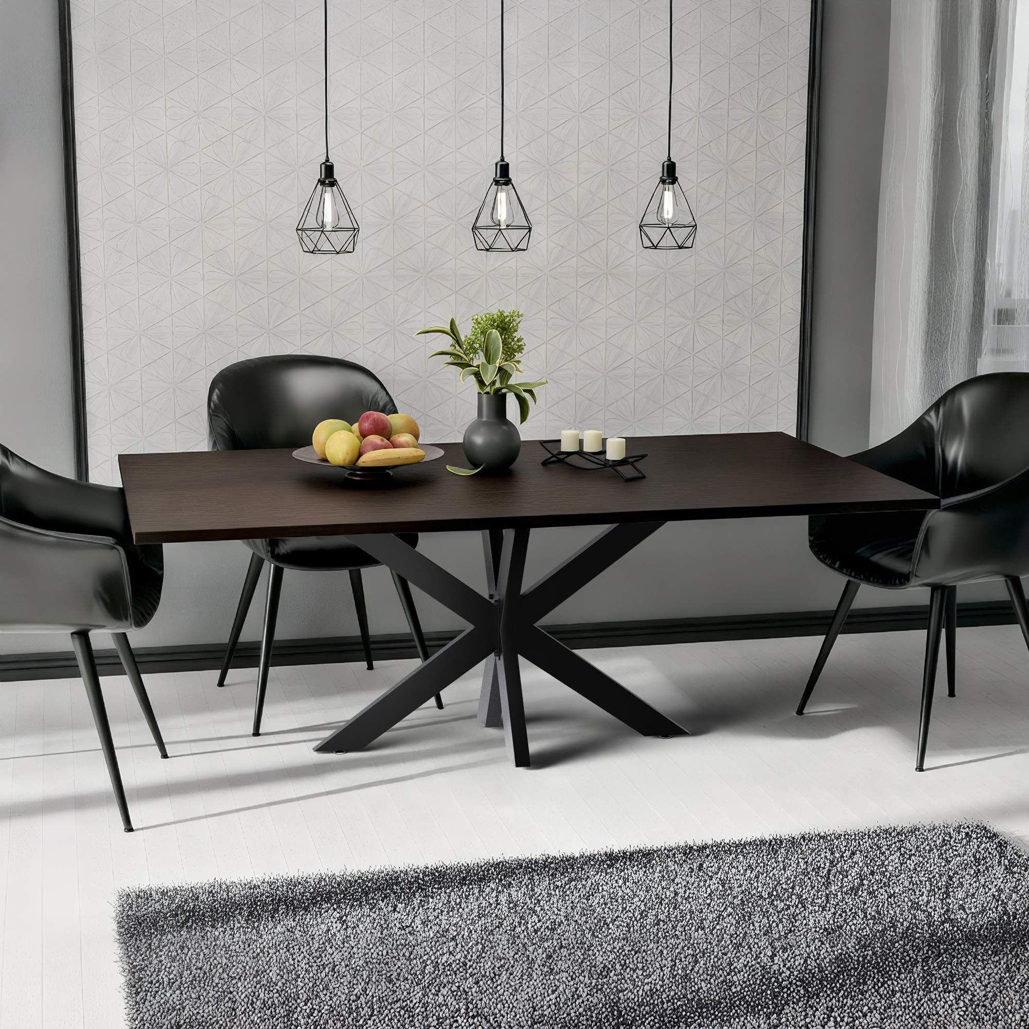 Tischbeine Biloxi schwarz 120x68 cm