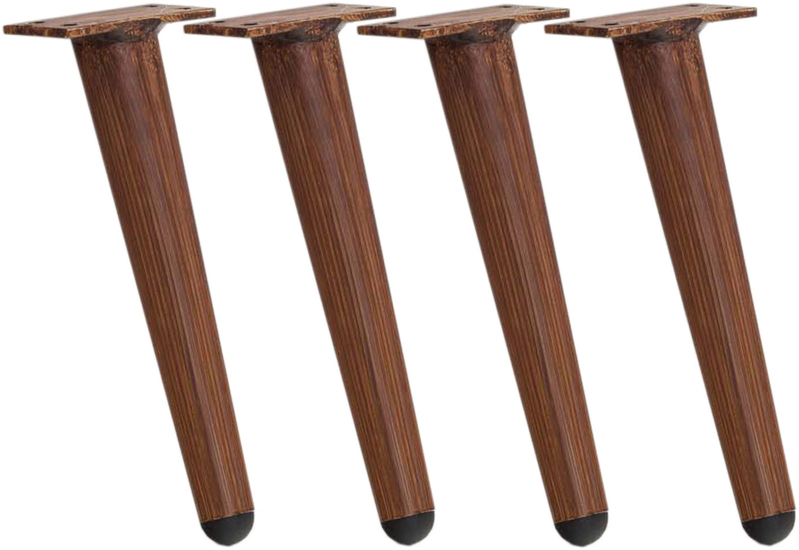4er Set Möbelfüße dunkelbraun 21 cm