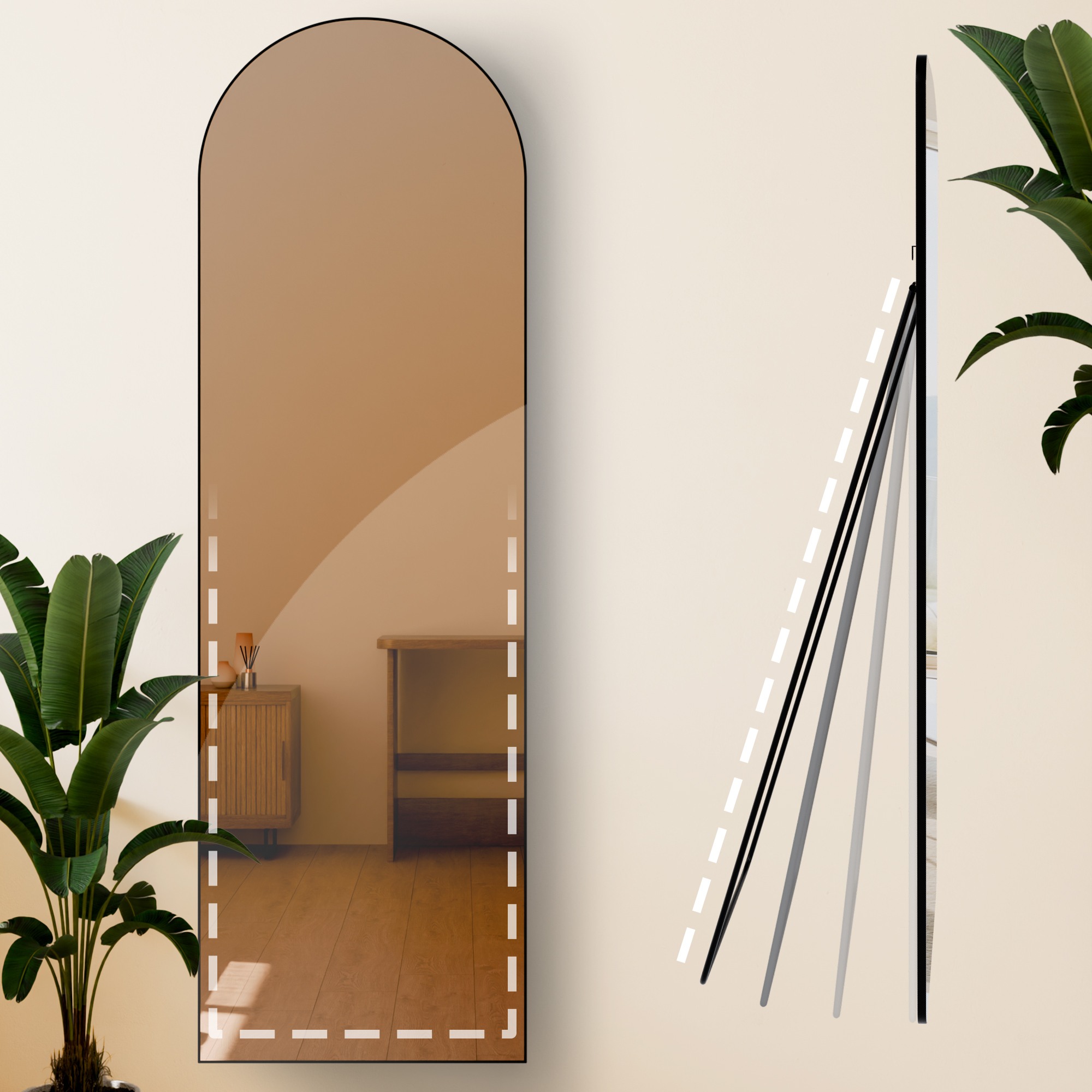 Spiegel Moline schwarz-matt 160x50 cm