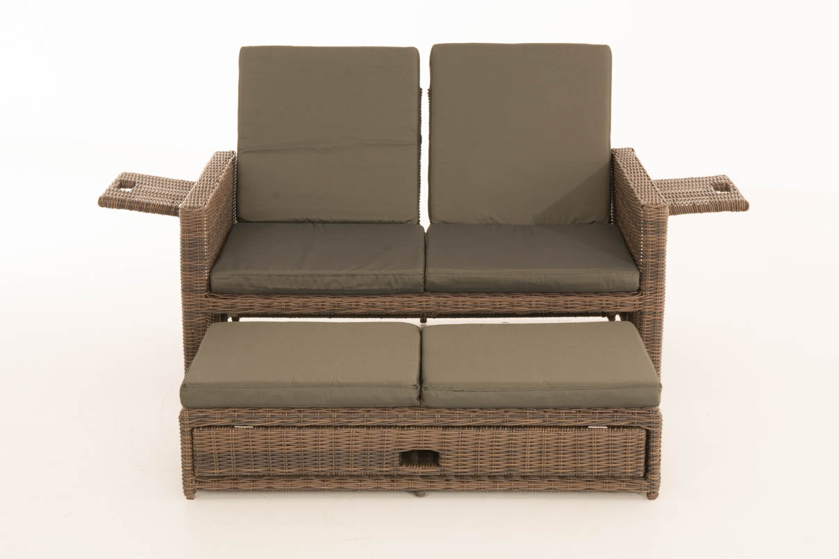 Polyrattan Sofa Ancona 5mm braun-meliert anthrazit