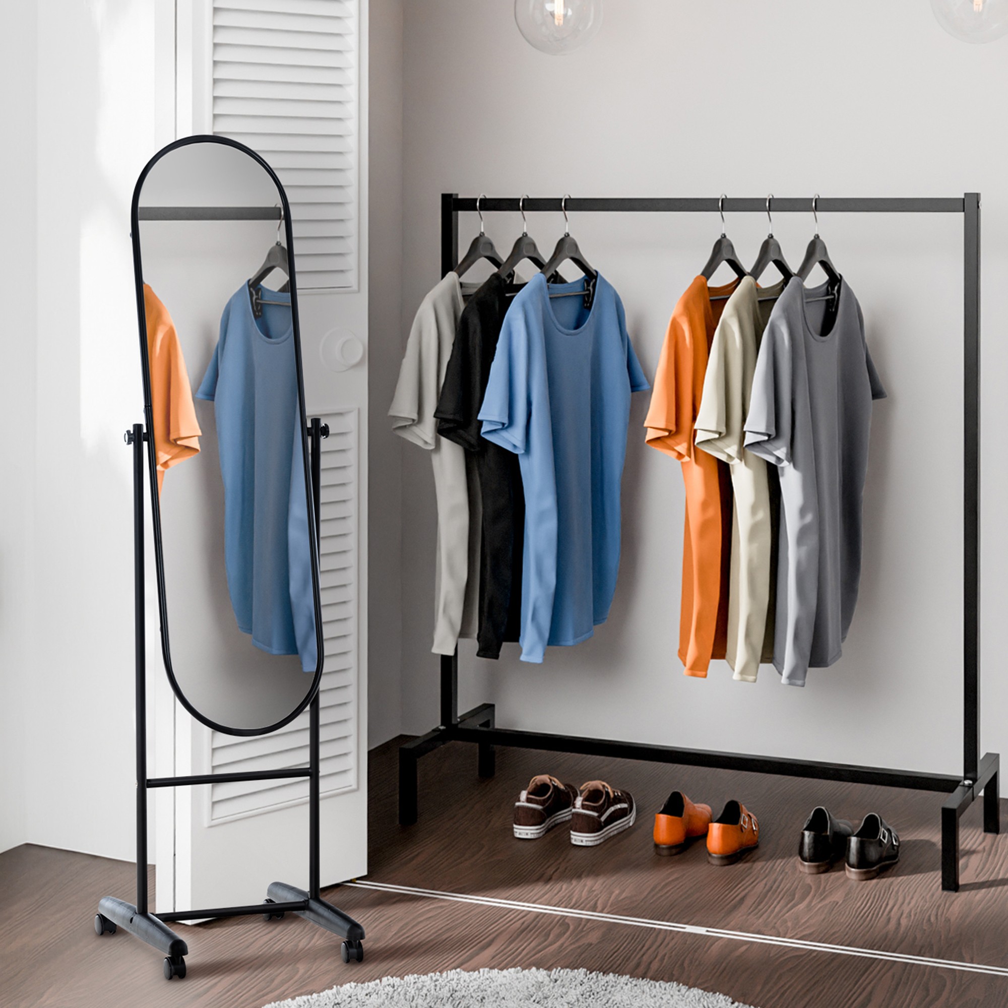 Standspiegel Nane Oval schwarz