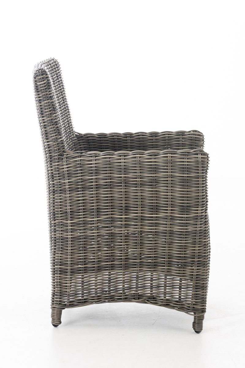 Polyrattan Gartenstuhl Fontana 5mm grau-meliert rubinrot