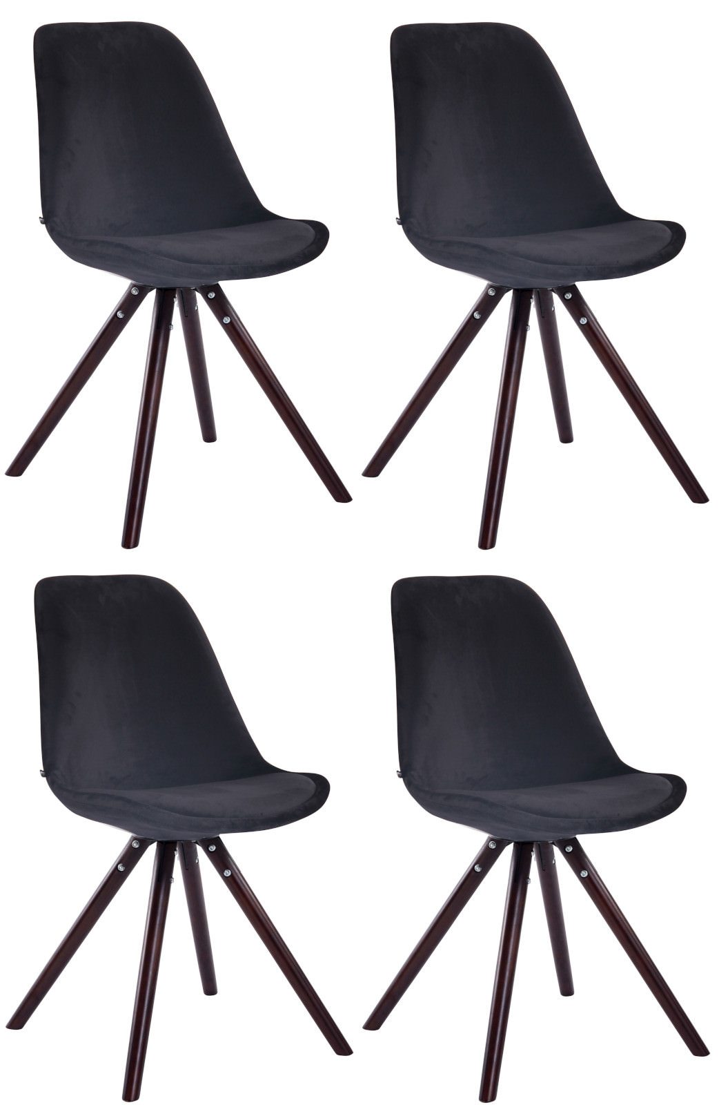 4er Set Stühle Toulouse Samt Rund