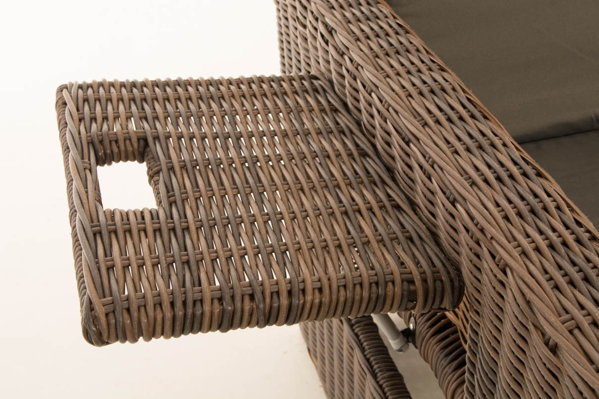 Polyrattan Sofa Ancona 5mm braun-meliert anthrazit
