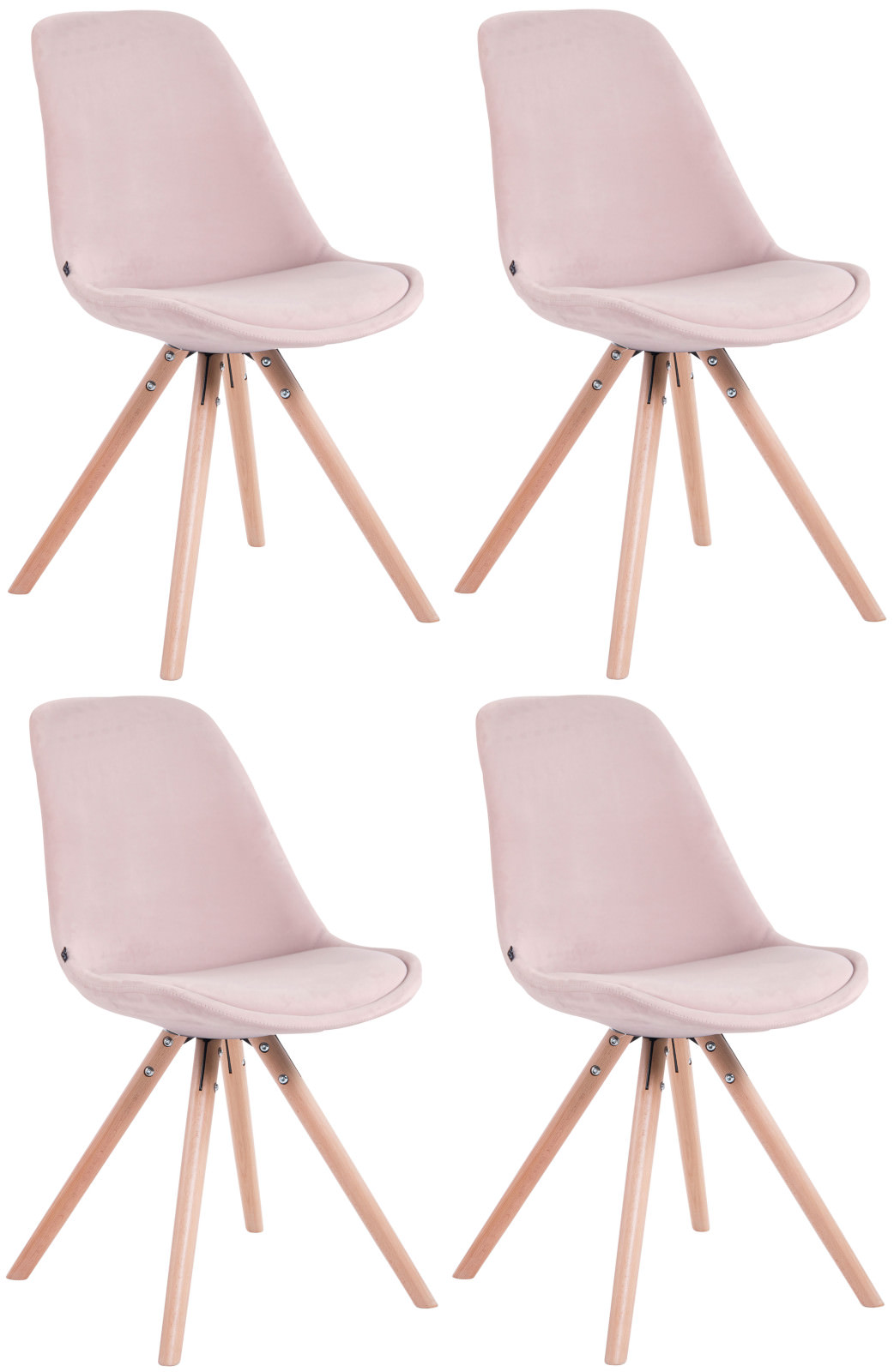 4er Set Stühle Toulouse Samt Rund