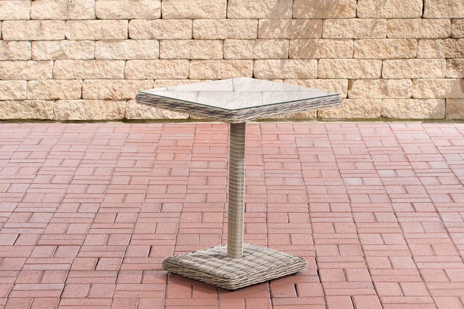 Polyrattan Tisch Sitzgruppe Sankt Marlo natura