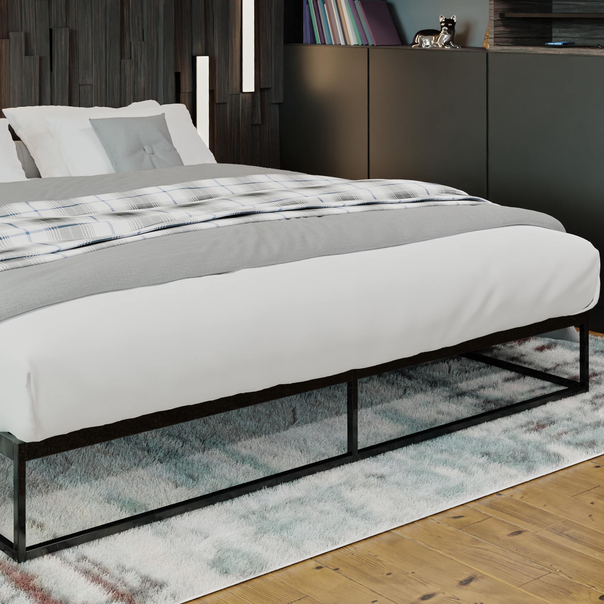 Metallbett Scala schwarz 200x200x25 cm