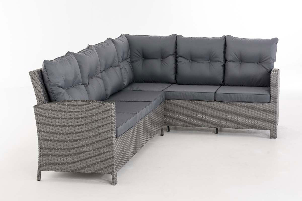 Polyrattan L Garnitur Minari ohne Tisch grau eisengrau