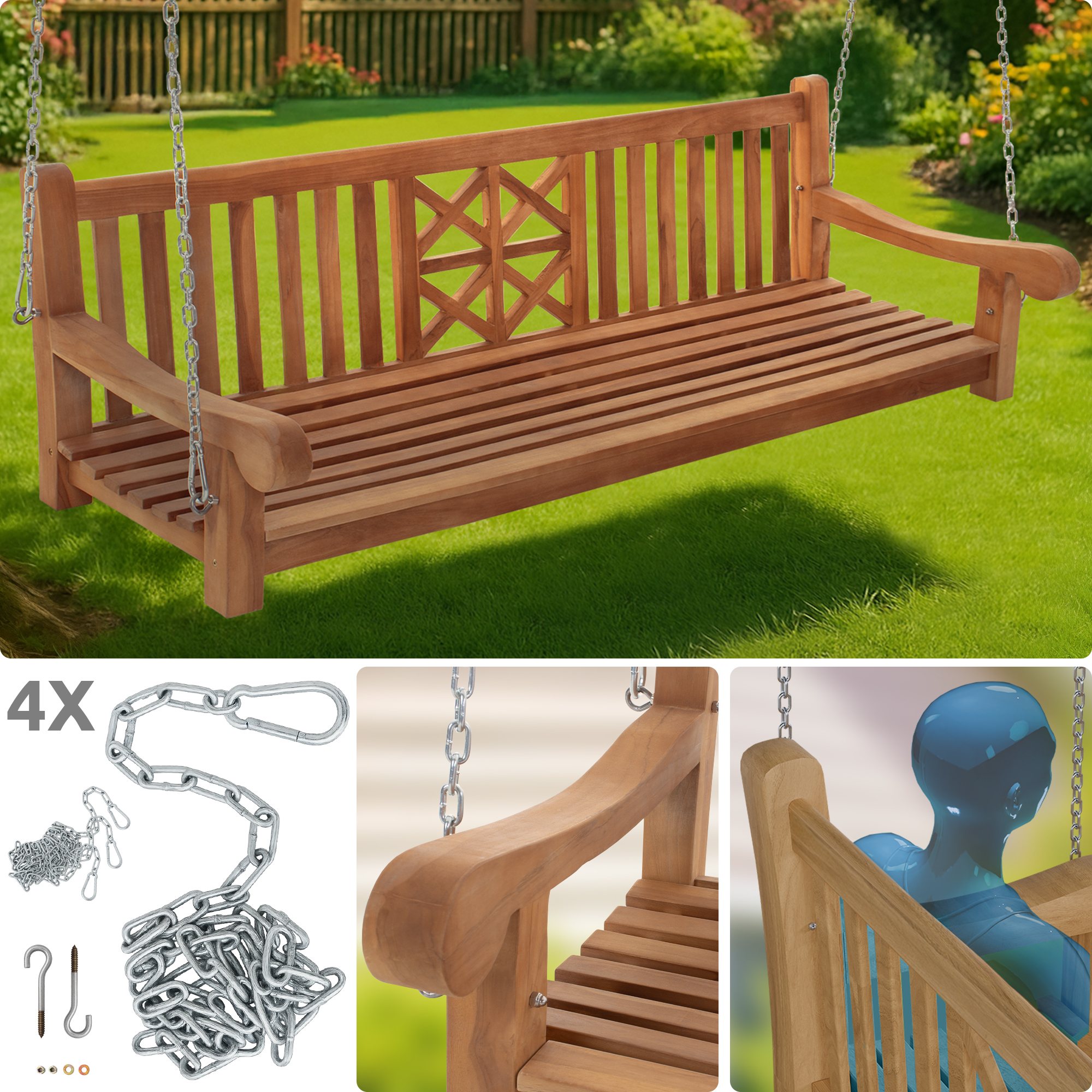 Schaukelbank Farm teak 200 cm